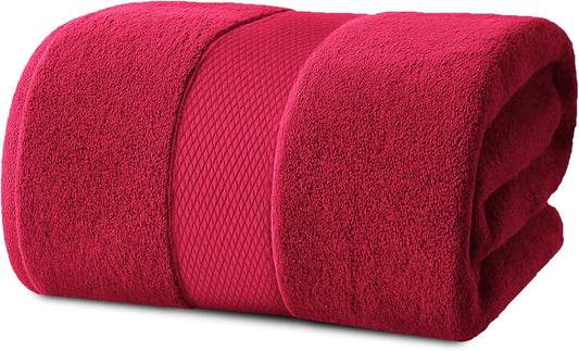Infinitee Xclusives – Luxury Bath Sheets Towels – 1 Pack 600 GSM (35X70 Inches) – 100% Ring Spun Cotton Large Bath Towels for Bathroom (Burgundy, Bath Sheets - Pack 1)