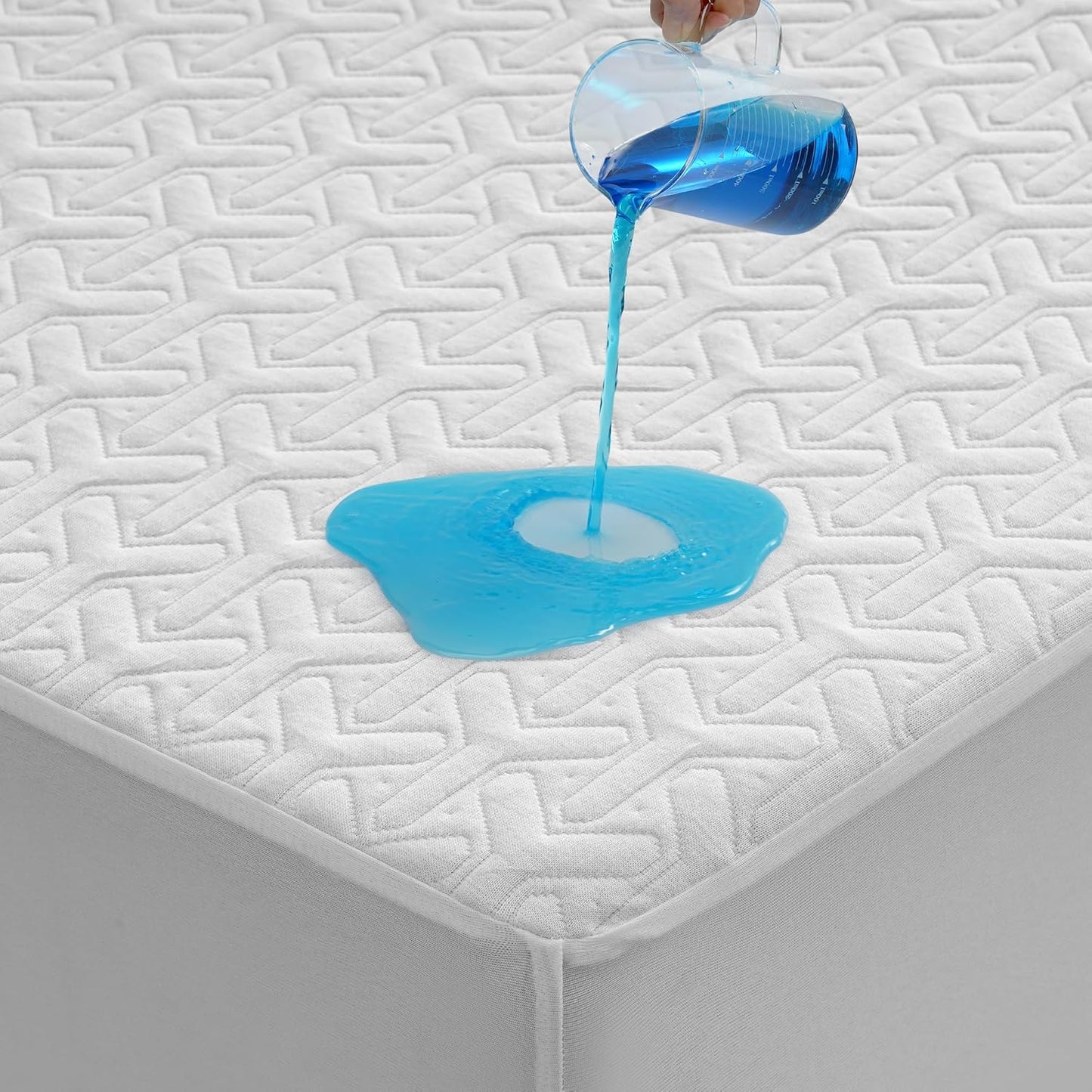 100% Waterproof Full Size Mattress Protector HN Cooling Breathable 5D Air Double Mattress Cover Noiseless Soft Fitted Up 8"-21" Deep Pocket Vinyl Free Anti Slip and Wear-Resistant (3-in-1, Full)