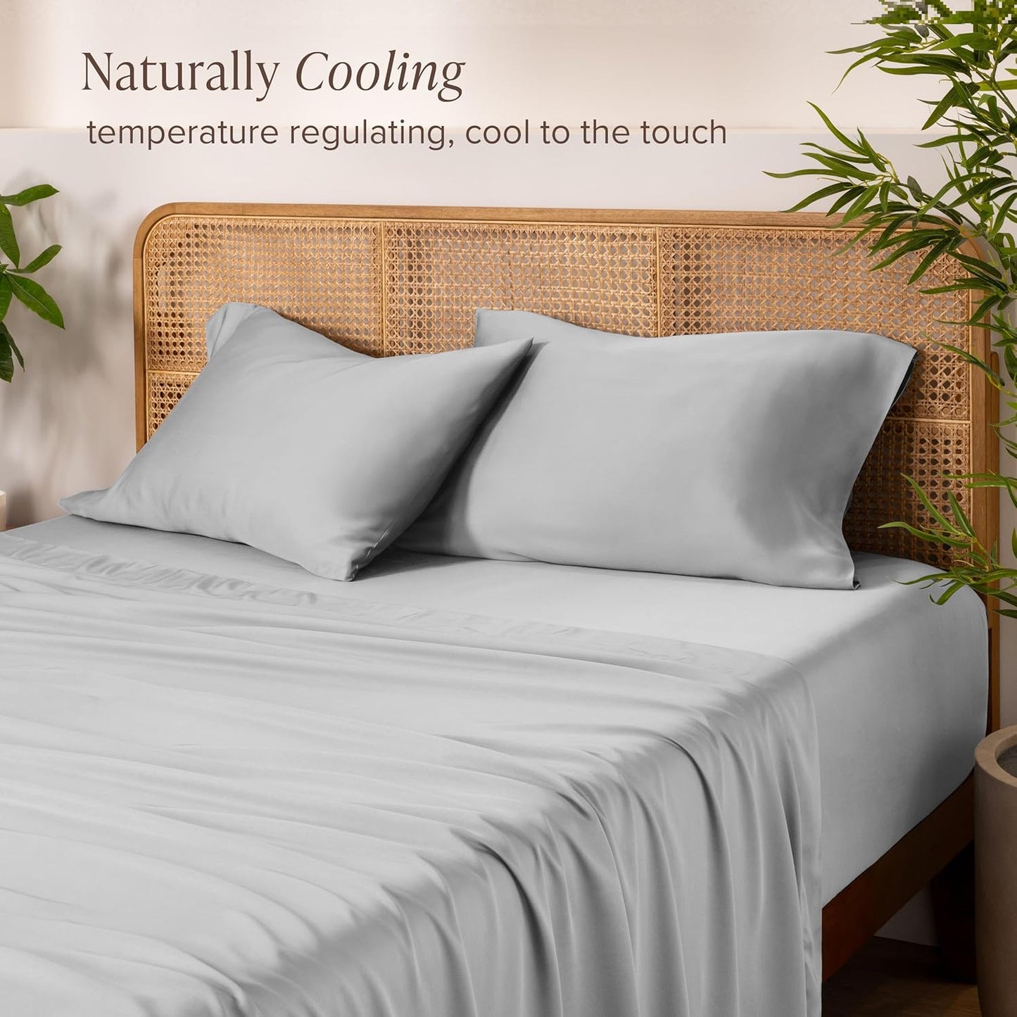 Bare Home 100% Rayon Made from Bamboo Twin XL Sheet Set - 3 Piece Bedding Set - Deep Pockets - Breathable - Easy Fit - Bedding Sheets & Pillowcases (Twin XL, Cloud Grey)