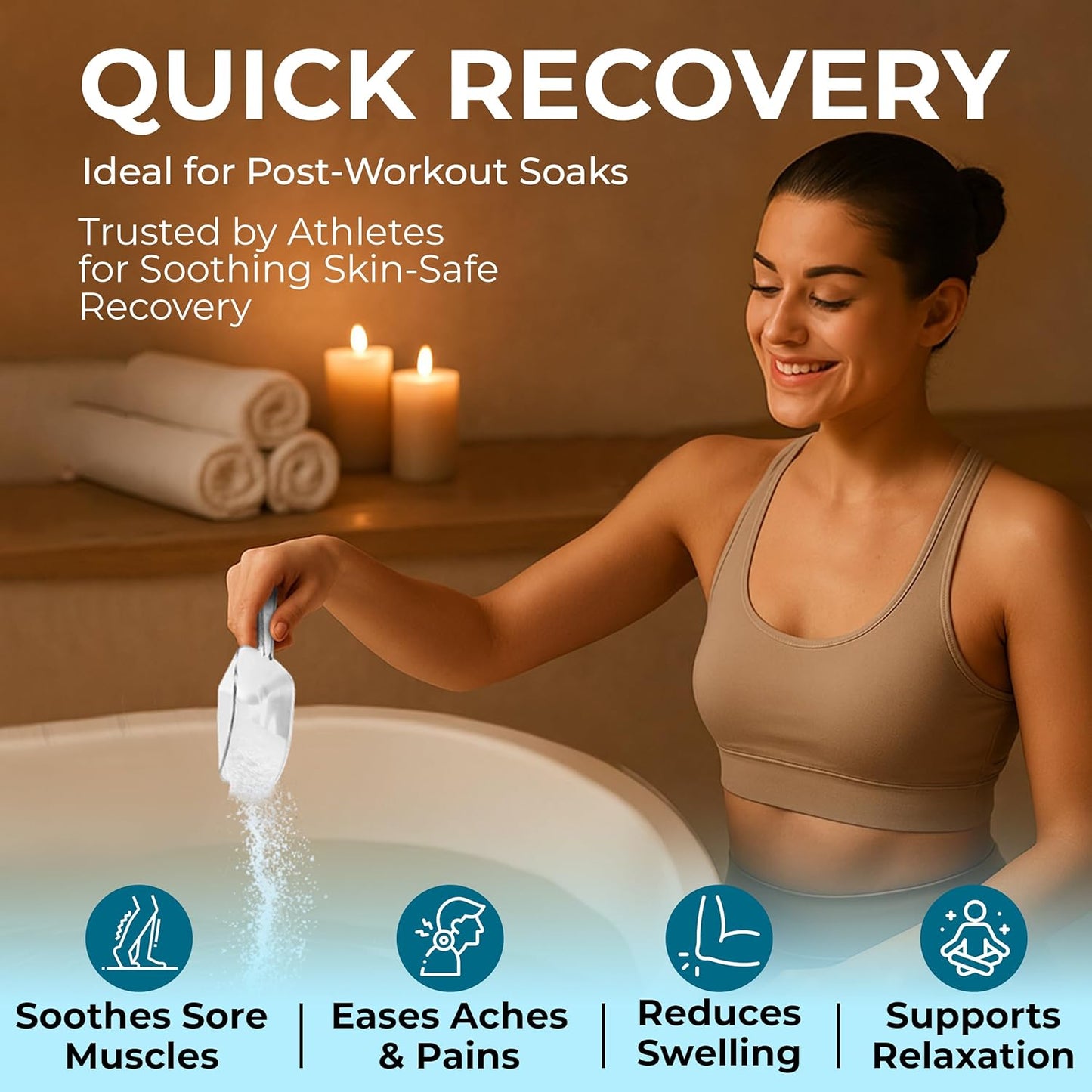TradeGrade Epsom Salt – Pure Magnesium Sulfate for Soaking & Relaxation – Muscle Recovery, Wellness & Stress Relief – Includes Bucket with Scoop (1 Gallon)