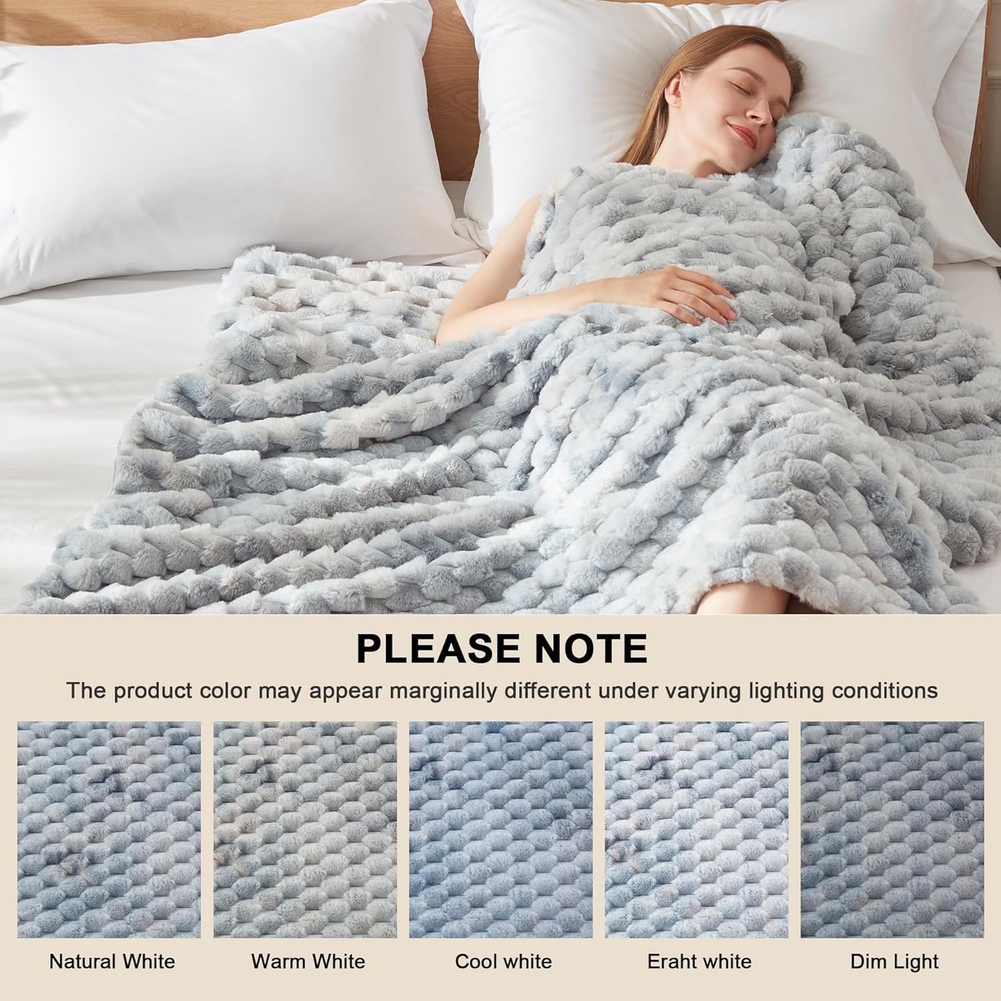 Heated Throw Blanket - Fast Heating 3D Jacquard Electric Heated Blanket, Cozy Heating Blanket with 6 Heating Settings & 4 Hours Auto-Off, Machine Washable, 50"x60", Tie-Dye Blue
