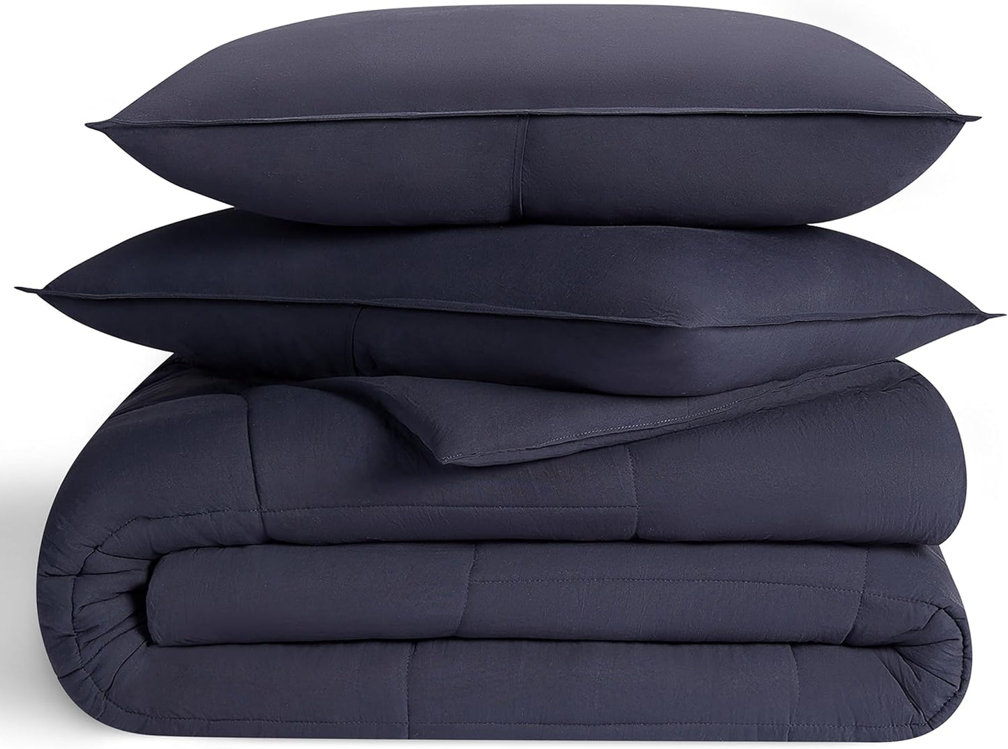 UGG Full/Queen Comforter Set with 2 Pillow Shams, Lightweight Down Alternative Blanket, Reversible Cozy Warm All Season Washable, Hypoallergenic Bedding Set, Navy Blue (Leonora)