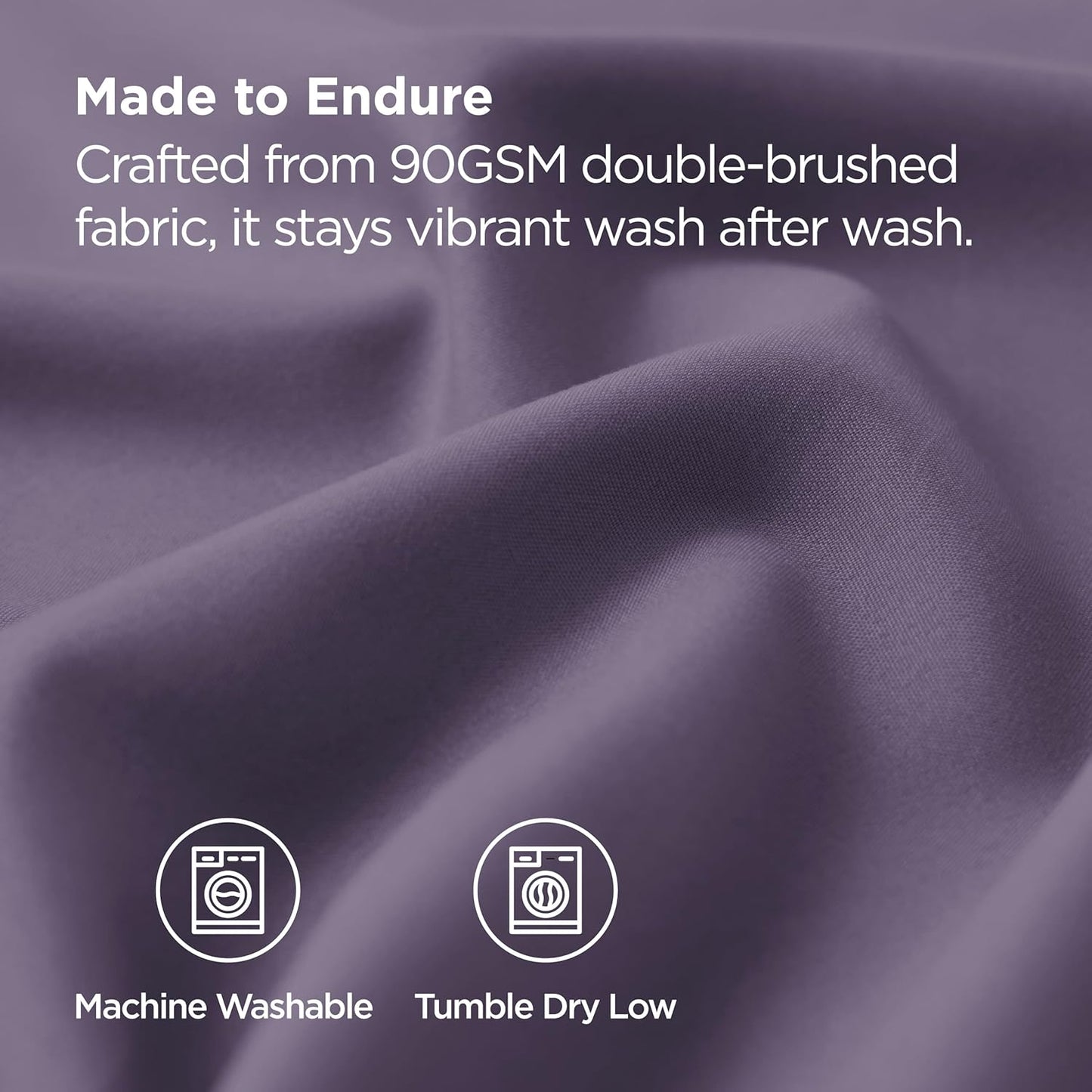 Bedsure King Size Pillow Cases Set of 2 - Grayish Purple Brushed Microfiber Pillowcases 2 Pack, Super Soft Pillow Case Cover with Envelope Closure, Wrinkle, Fade and Stain Resistant, 20x36 Inches