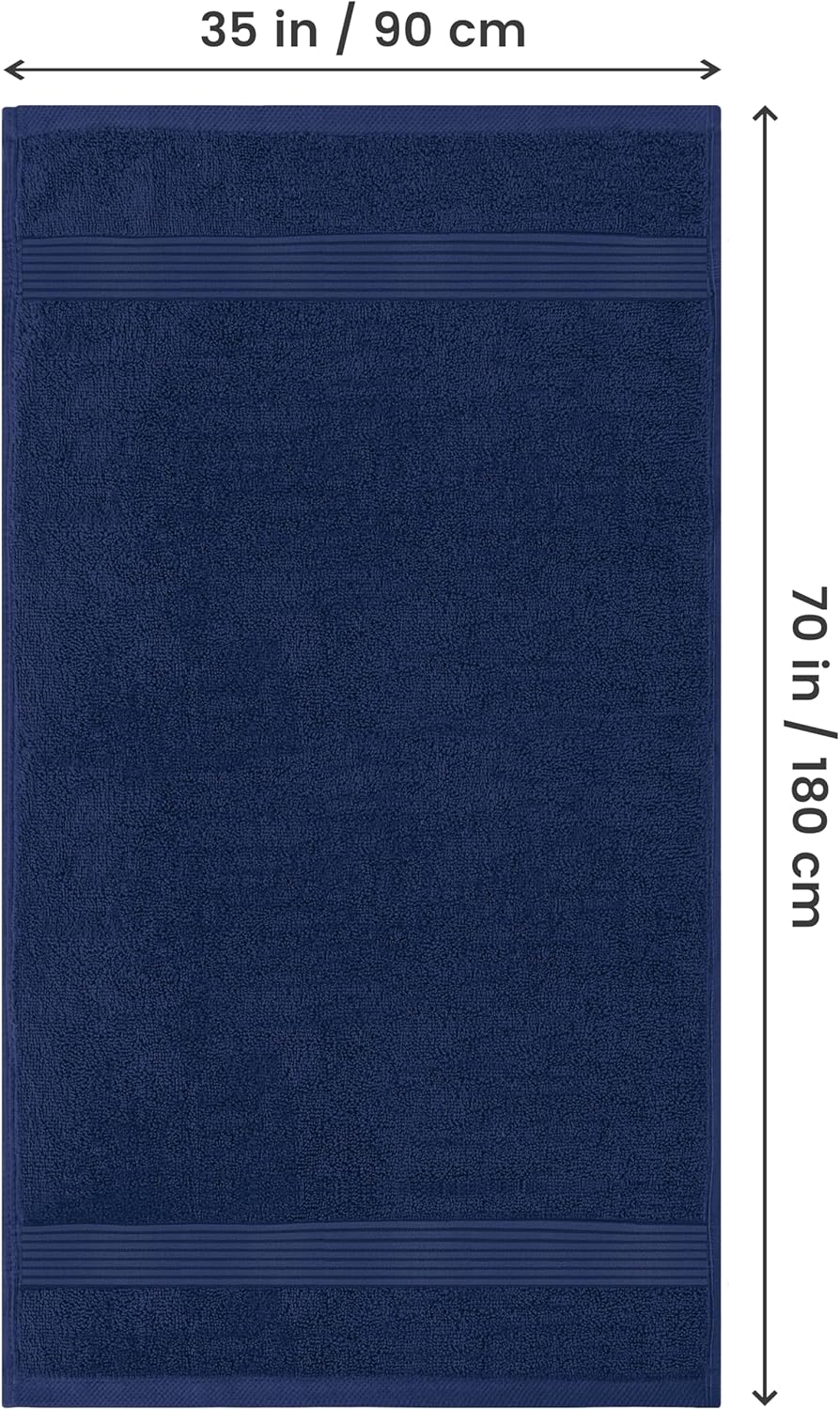 Utopia Towels Extra Large Bath Sheets 2 Pack, 35 by 70 Inches,100% Cotton Highly Absorbent & Quick Dry Bath Towel for Adults, Super Soft Towel, Navy