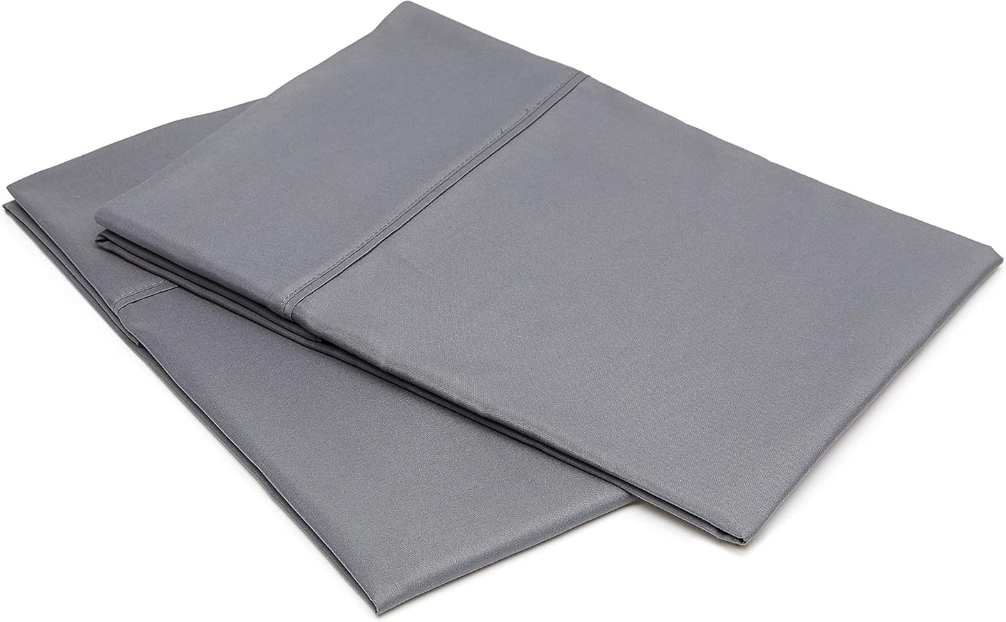 Amazon Basics King Pillow Cases Set of 2 - Lightweight, Super Soft Easy Care Microfiber, Dark Gray, 40" L x 20" W, Pillows Not Included