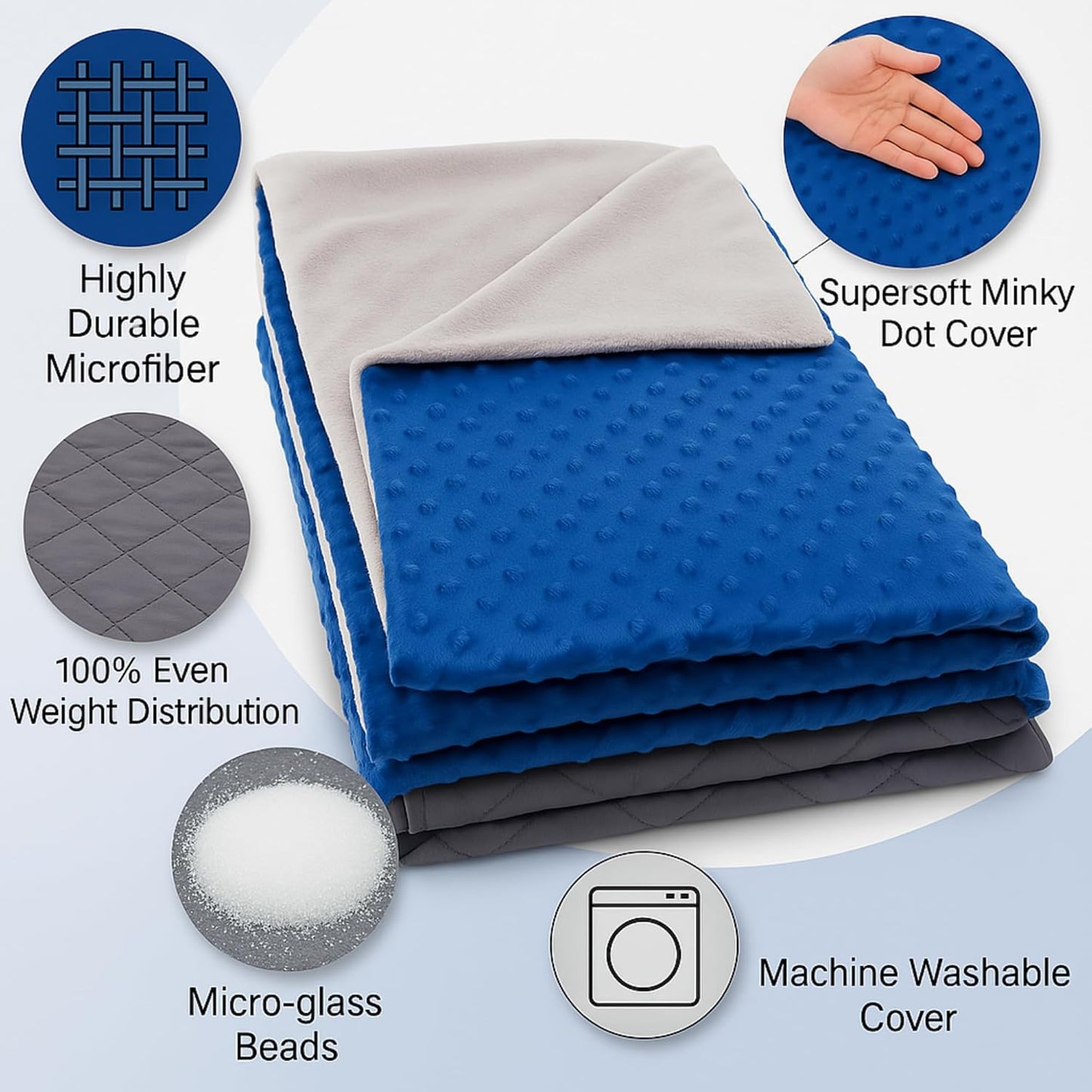 Super Soft Weighted Blanket for Kids with Removable Cover - 10 Lbs 48'' x 72'' Comfortable Children Heavy Blanket for Boys and Girls - Comforting Kids Weighted Blanket