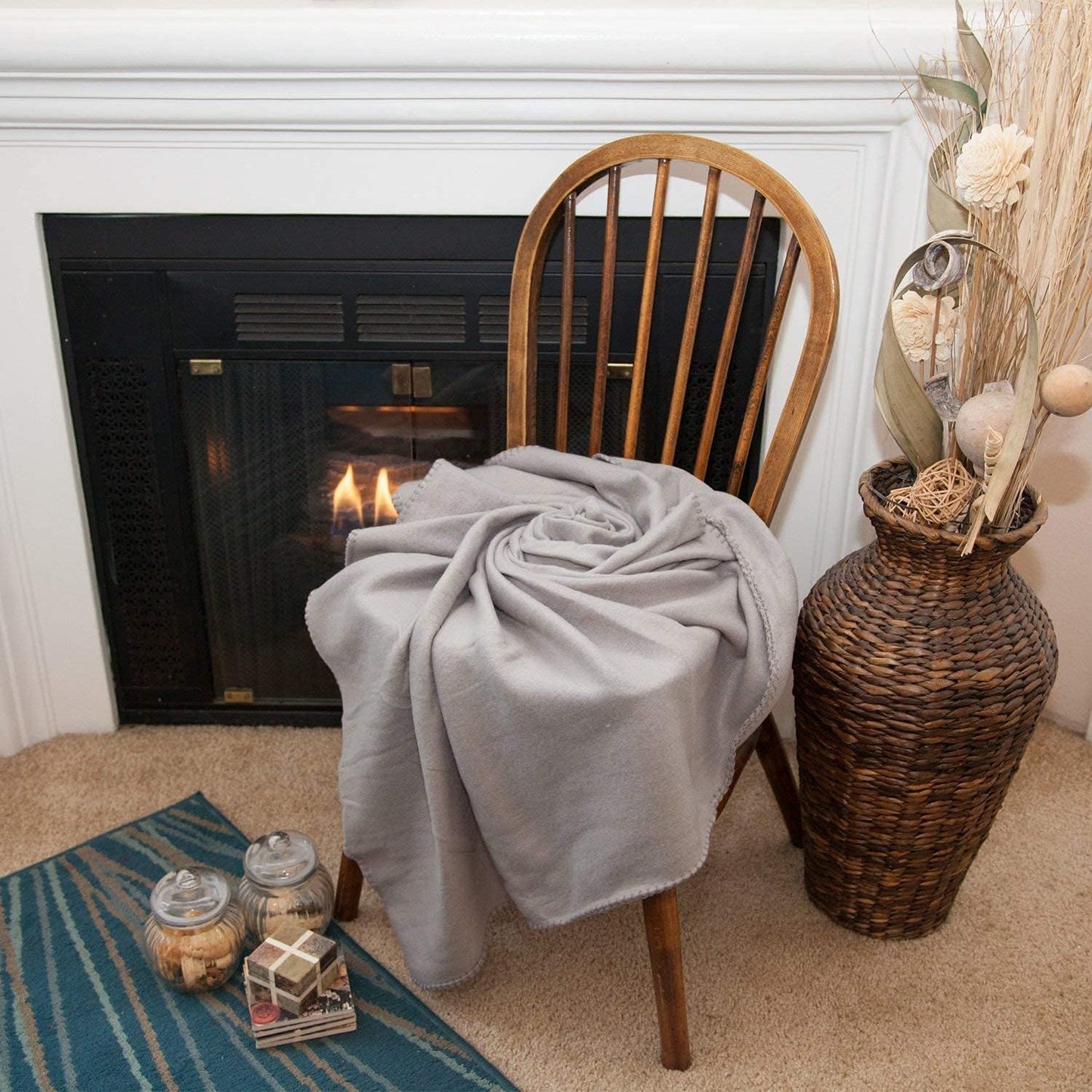 (24 Pack) Wholesale Bulk Fleece 50x60 Throw Blankets for Wedding Favors, Homeless Women, Men in Assorted Colors, 160 GSM