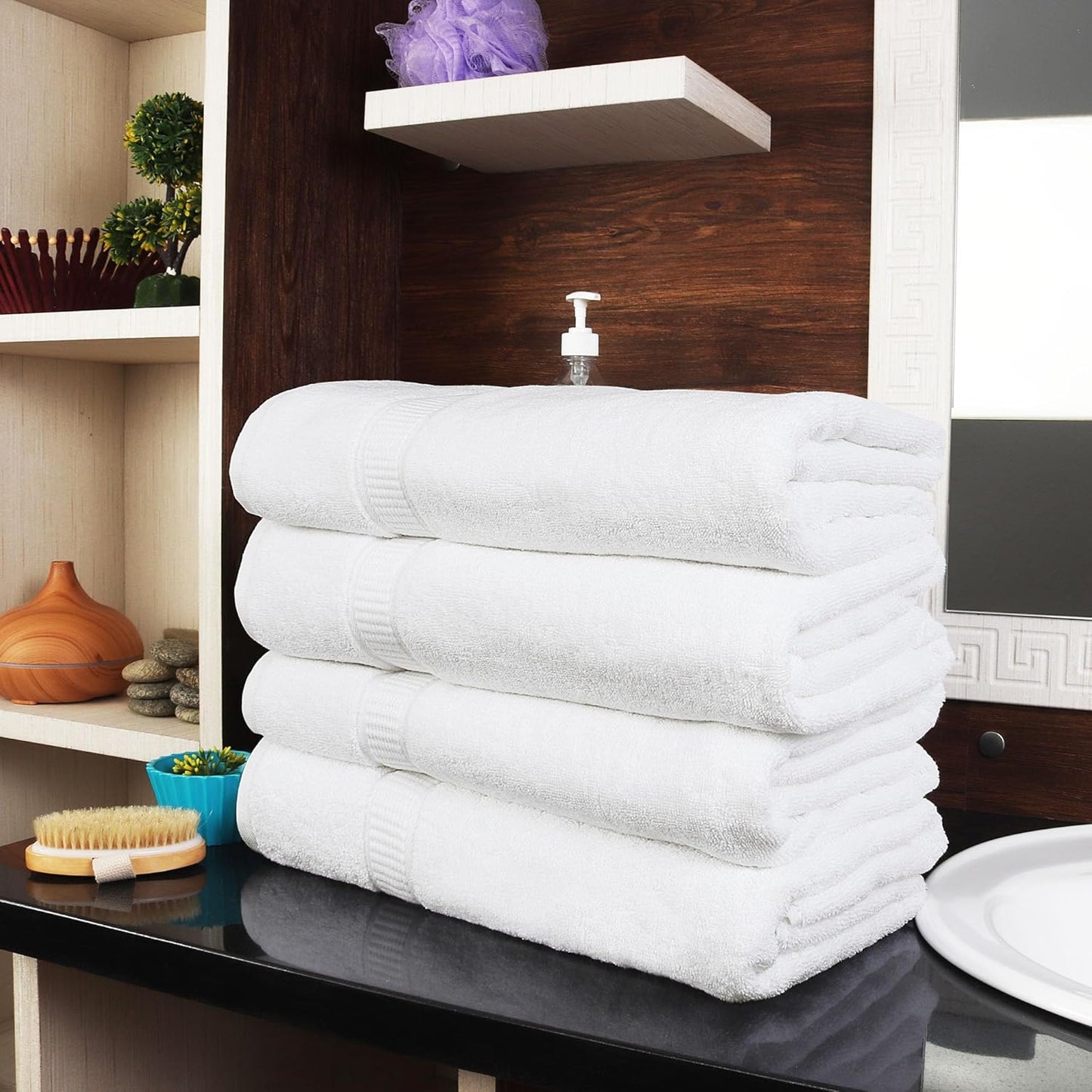 Utopia Towels - Luxurious Jumbo Bath Sheet 8 Piece - 600 GSM (35X70 Inches) 100% Ring Spun Cotton - Highly Absorbent and Quick Dry Extra Large Bath Towel - Super Soft Hotel Quality Towel (White)