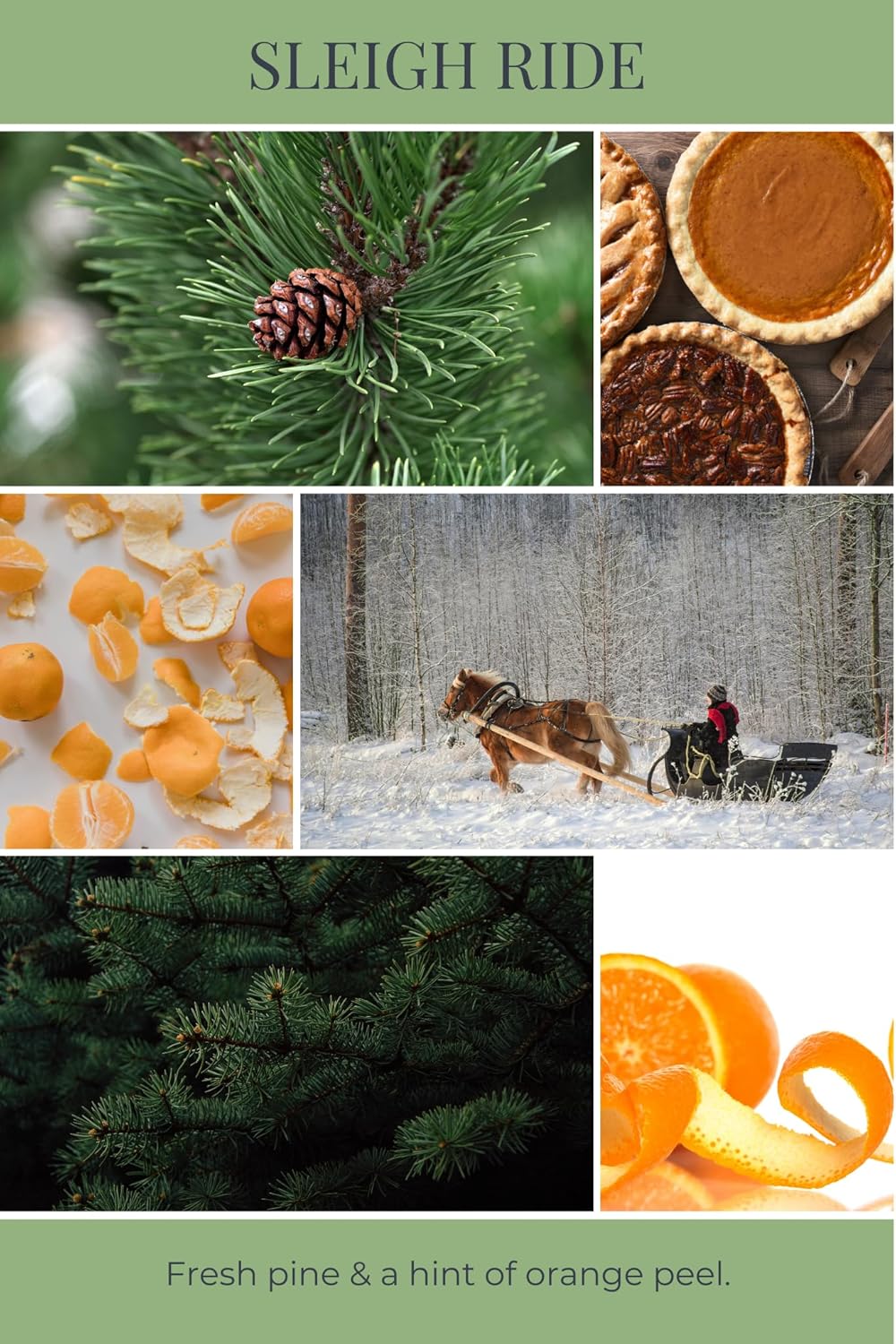 ECO CANDLE CO. Room & Linen Spray, Sleigh Ride, 8 oz. - Scents Of Pine & Orange - Recycled Aluminum Bottle, No Propellents, Pump Top, All Natural