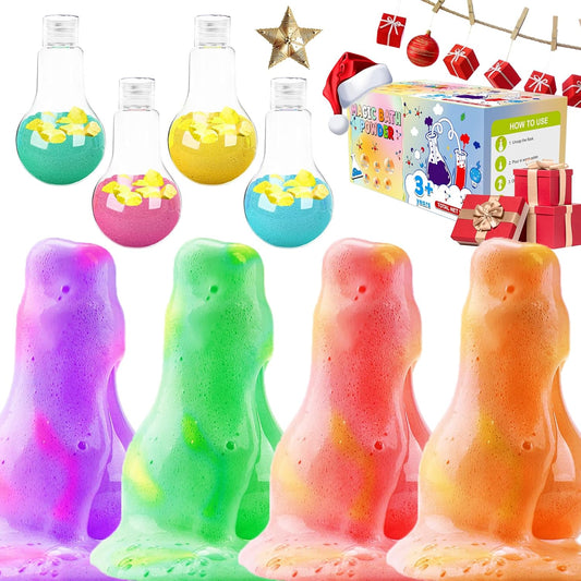 Bath Potion for Kids - 8 Pack Skin Friendly Foam Bath Toys, Colorful Foams & Bubbles Fragrance Color Potions for Kids, Best Presents, Fun & Educational - 60g/Bottle