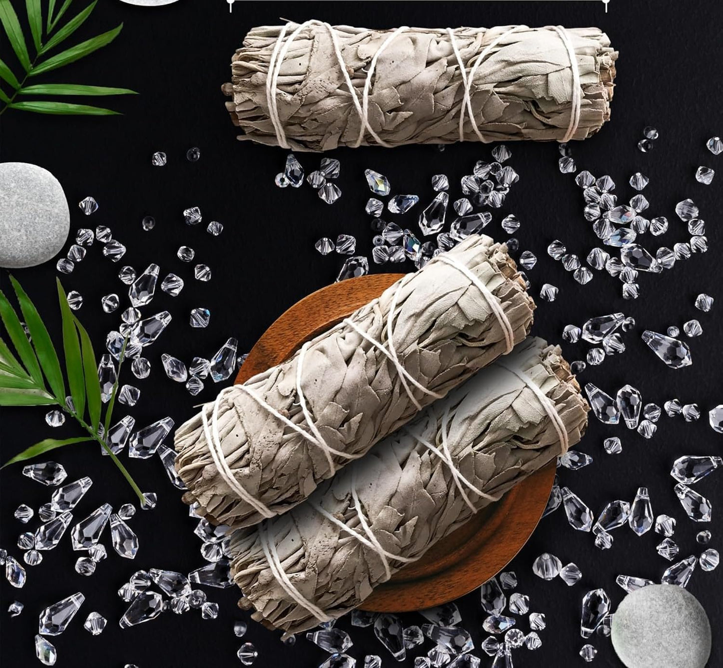 California White Sage Smudge Sticks - Sage Bundles for Smudging, Energy Clearing, Meditation, Purification, Negative Energy Removal, Spiritual Healing, Desert Sage. Salvia Blanca Limpiar (5)