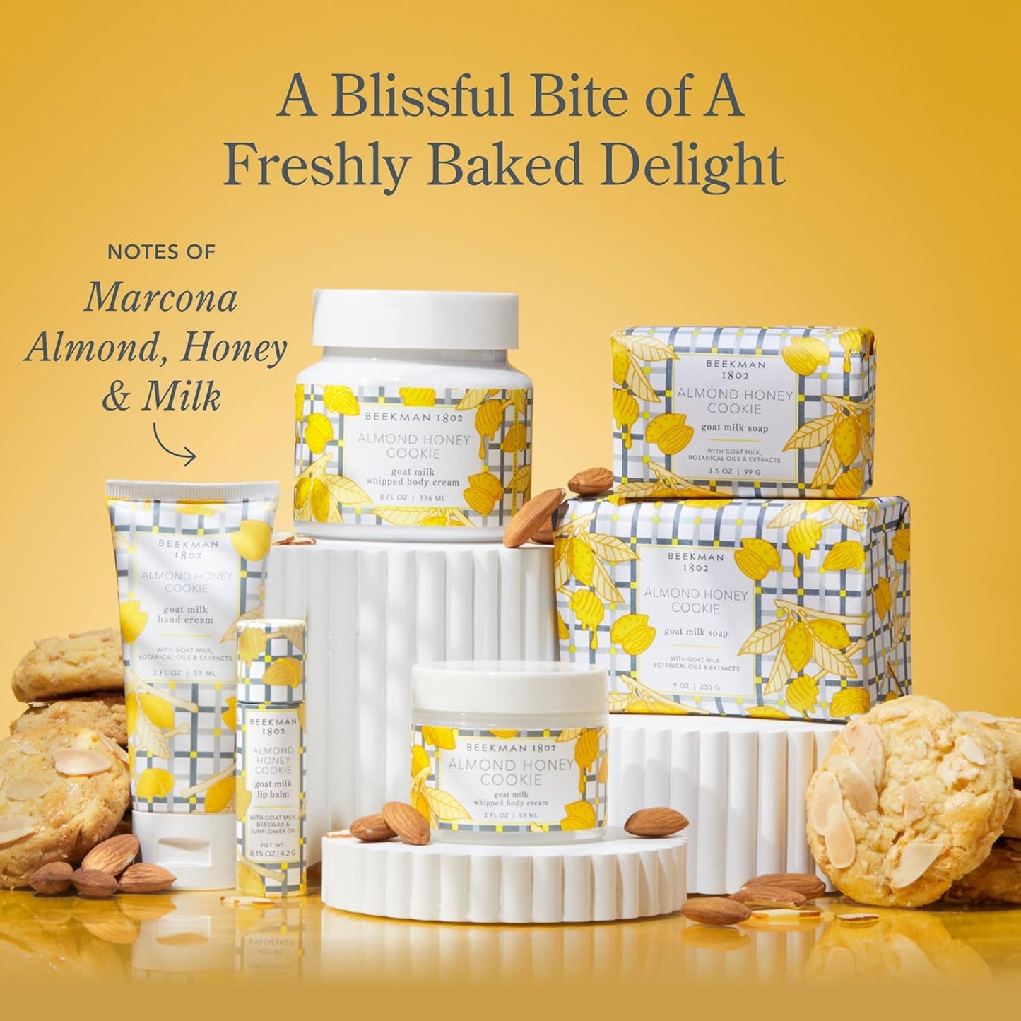 Beekman 1802 Almond Honey Cookie Hand Cream - 2 oz - Scented - Nourishes, Hydrates & Repairs - With Goat Milk, Shea Butter & Glycerin - Non-Greasy - No Irritation - Good for Sensitive Skin