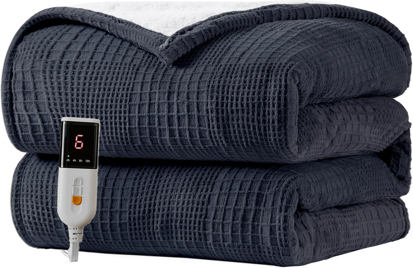Heated Blanket Electric Blanket Throw 50''X60''-Heating Blanket with 9 Heat Settings-2-10 Hours Auto Off,ETL Certified,Machine Washable (Black)