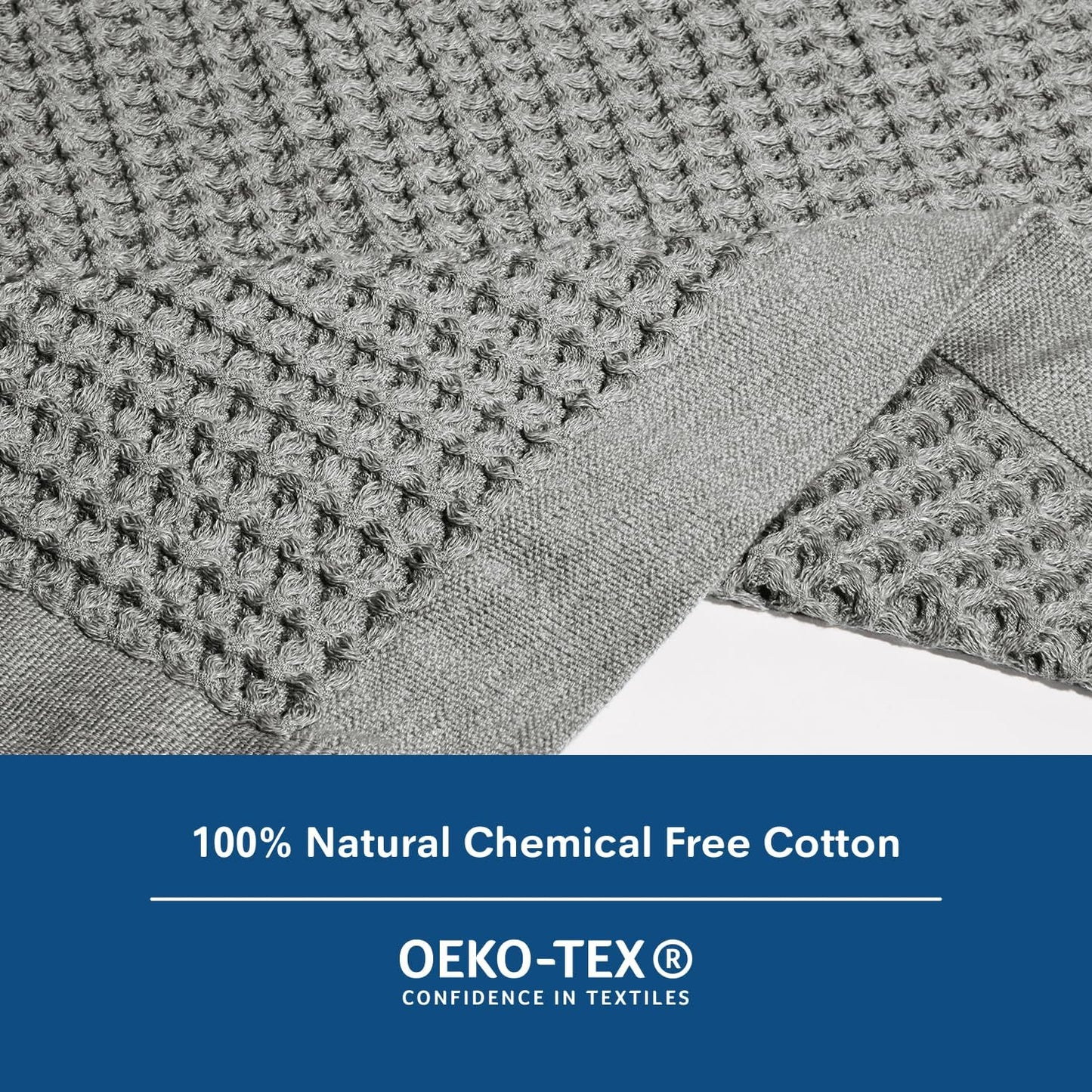 ONSEN Supima Cotton Waffle Bath Mat – Bathroom Rug, Washable Rug, Bathroom Floor Mat – Ultra-Absorbent, Quick-Dry, Soft & Durable Luxury Cotton - Cinder Grey, 20x30 in