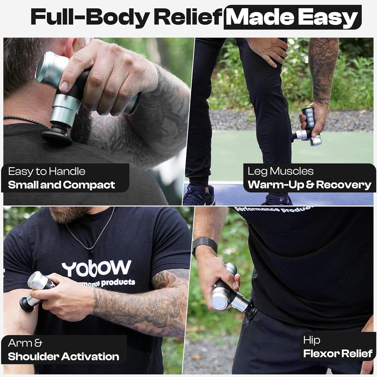 The Therapeutic Mini Massage Pistol with Portable Carrying Case, 4 Massage Speeds, 6 Colors | Fast USB Type C Charging | Massage Tool for Pain Relief | Stylish and Powerful Massage Gun