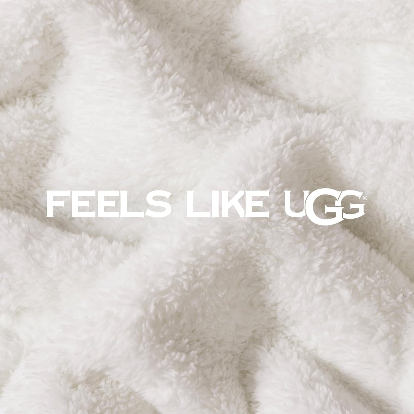 UGG Plush King Size Blanket for Bed, Fleece Soft Fuzzy Blanket, Luxury Warm Extra Large Throw for Couch, Washable Hypoallergenic Bedding California King Bed, 110" x 90", White Snow (Whitecap)
