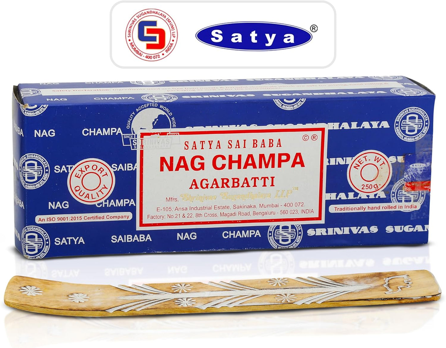 Satya Sai Baba Nagchampa Insence 250 gm Pack Bundle with Raajsee Incense Stick Holder, Insense Sticks Nag Champa Agarbatti