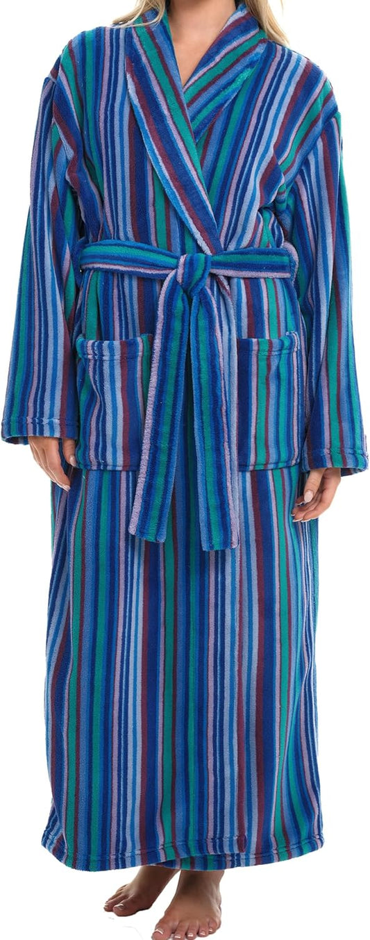 Alexander Del Rossa Plush Robe for Women, Long Fleece Winter Bath Robe, Plus Size