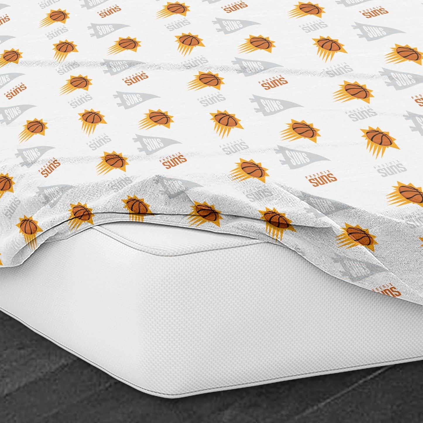 Northwest Officially Licensed Phoenix Suns NBA Twin Size Sheet Set – Soft Team Logo Bedding for Dorms, Bedrooms, Fan Caves & Game Day Style