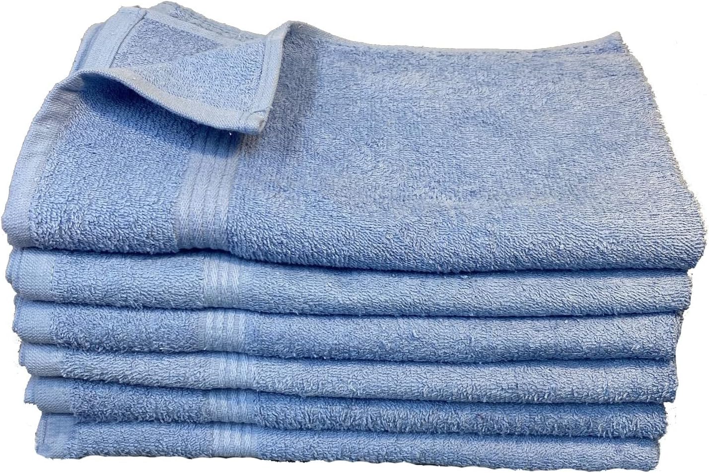 Towel Supercenter 16X27 Salon Hand Towels Colors (12Pack-24Pack-36Pack- 60Pack-120Pack) 100% Cotton for Hair Salons, Nail Salons, Tanning Salons, Golf Course (Light Sky Blue, 24)