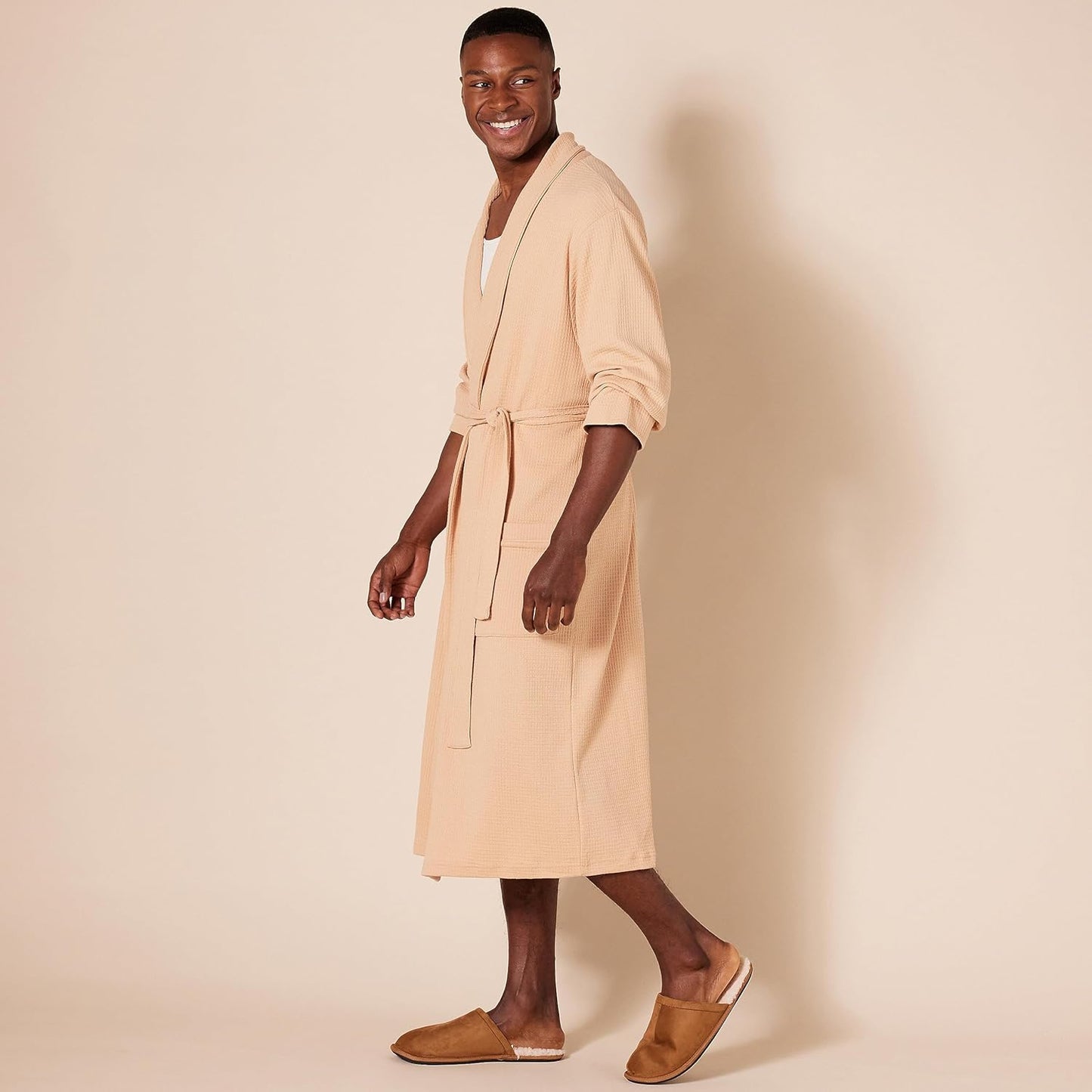 Amazon Essentials Mens Lightweight Waffle Bathrobe (Available in Big & Tall)