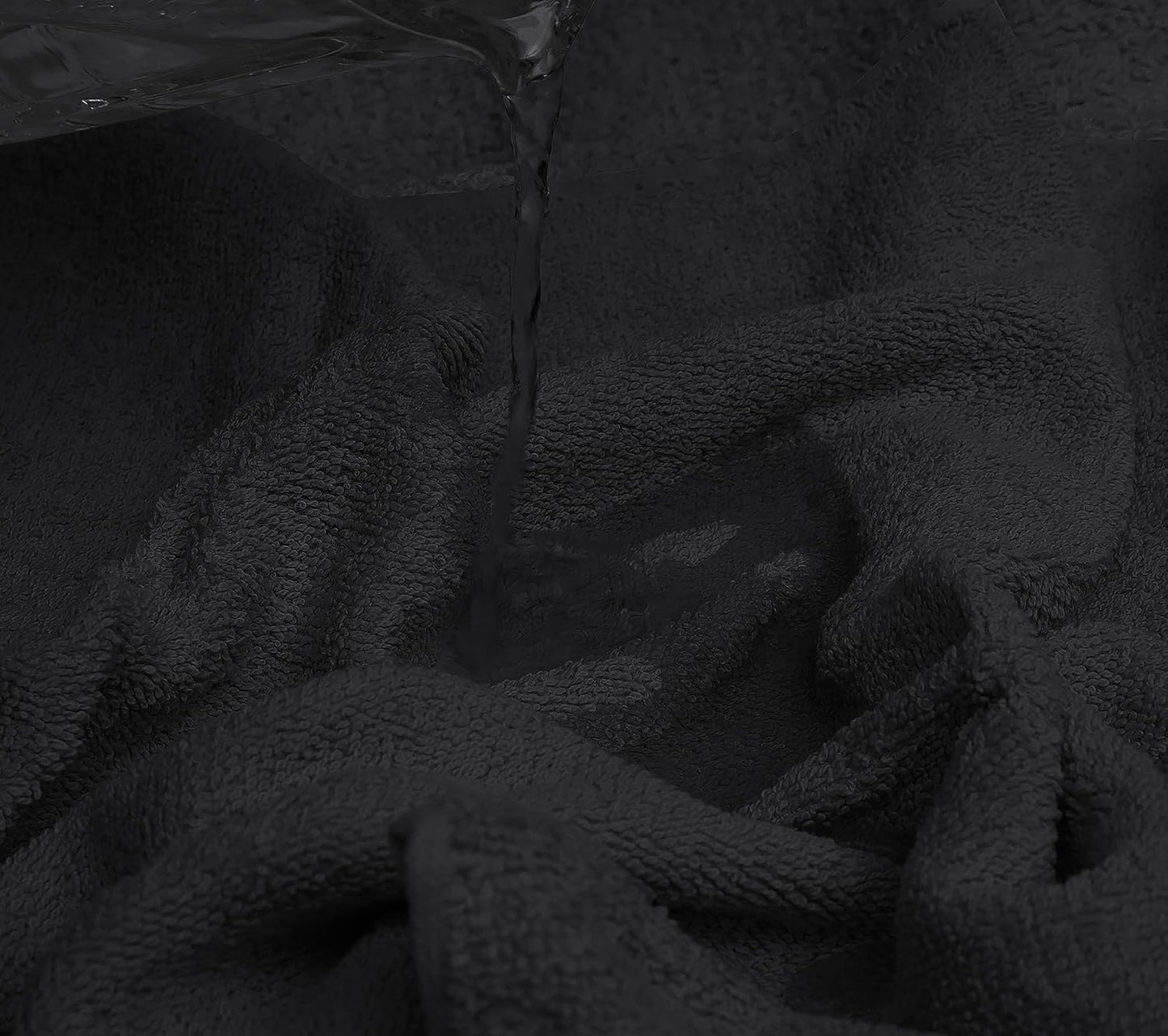 Looperry 6 Pack Small Bath Towel Set - 100% Cotton 23x46 Shower Towels in 450 GSM. Lightweight & Absorbent Quick Dry Gym Towel for Showering, Pet Drying, Spas & Salons. Terry Ringspun Towels (Black)
