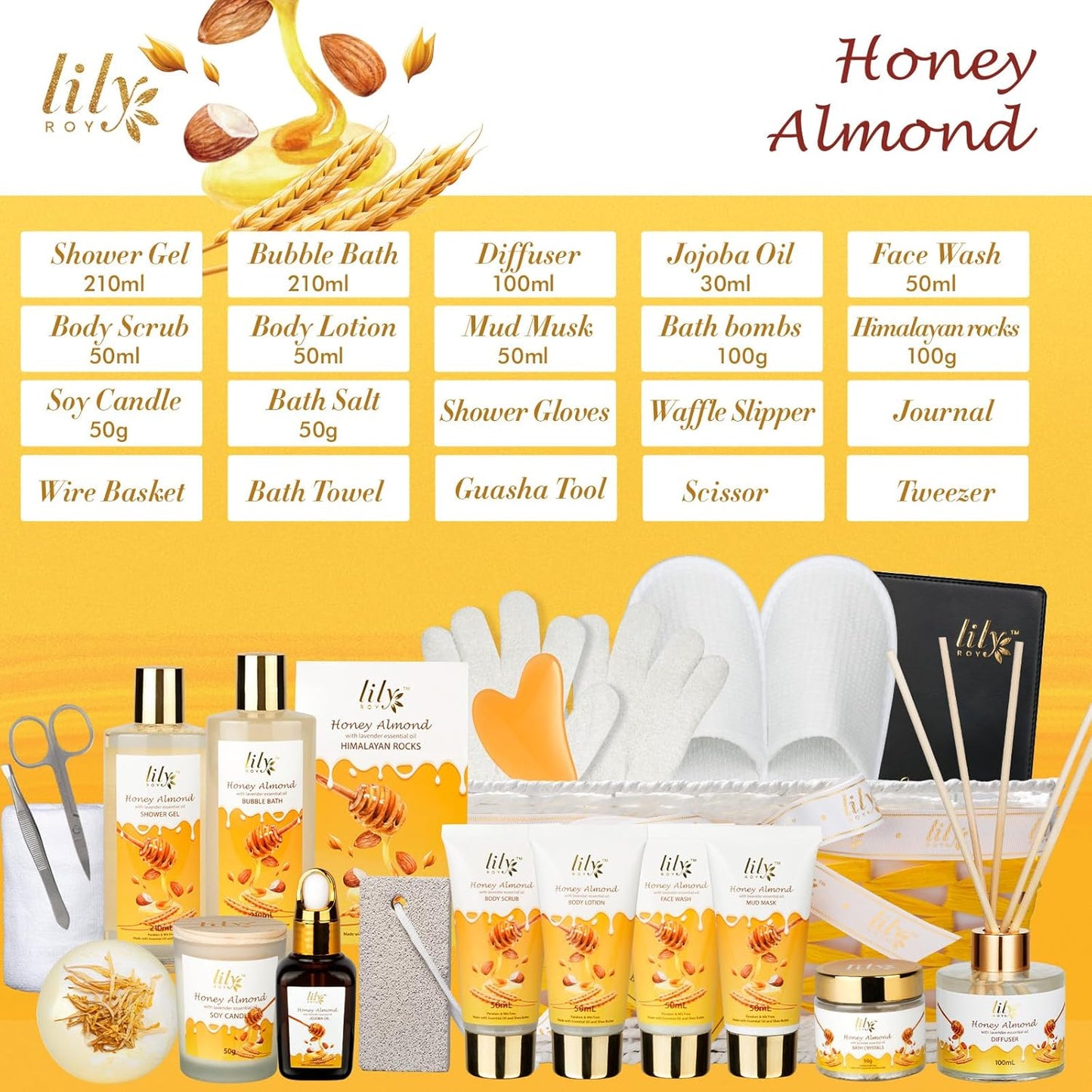 Christmas Gifts for Women - 21-Piece Luxury Bath and Body Gift Basket Set for Women & Men Spa Gift Baskets Set Self Care Gift | Gift Set for Mothers Day Birthday Gifts Gift Sets for Her & Him
