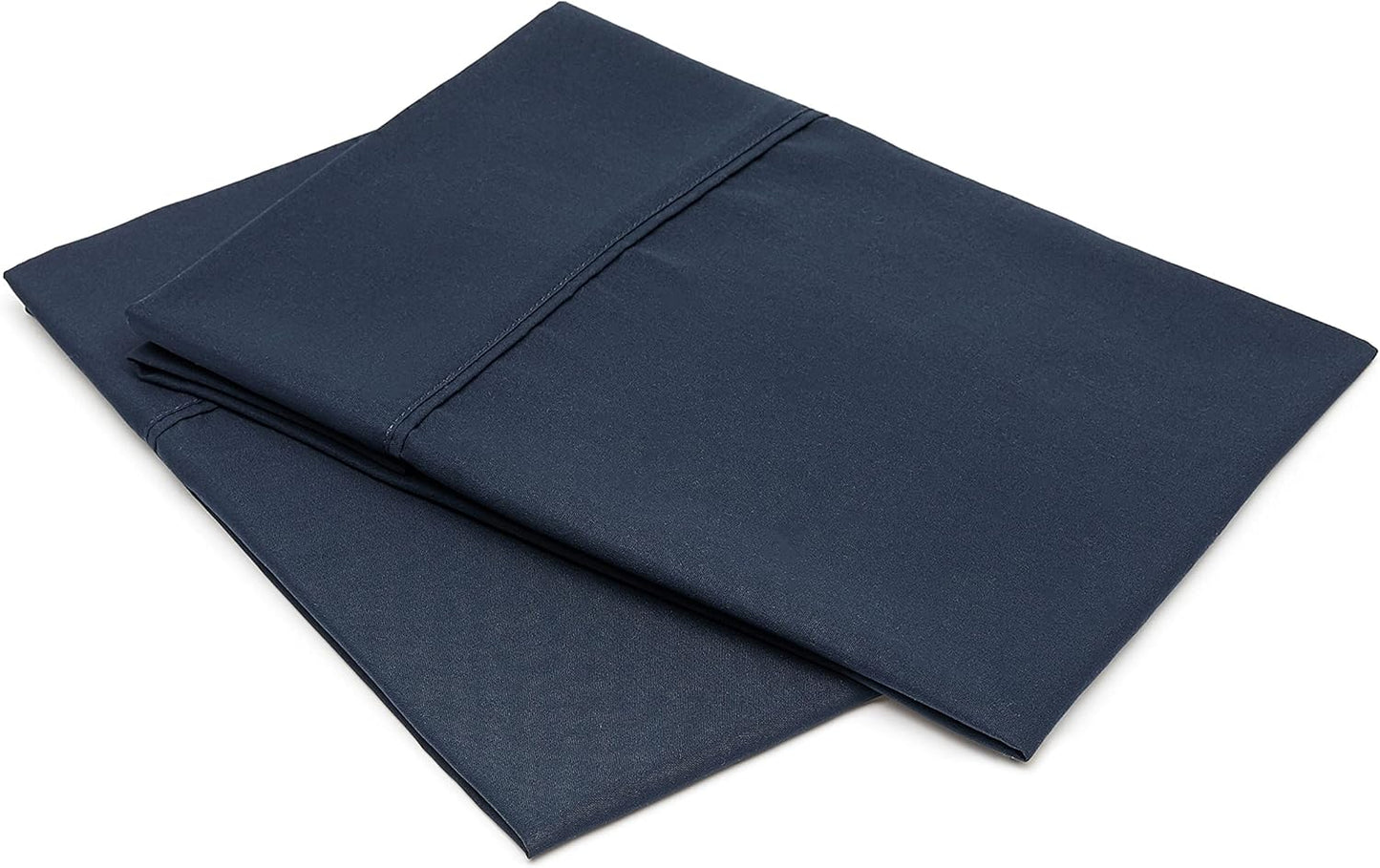 Amazon Basics Standard Pillow Cases Set of 2 - Lightweight, Super Soft Easy Care Microfiber, Navy Blue, 30" L x 20" W, Pillows Not Included