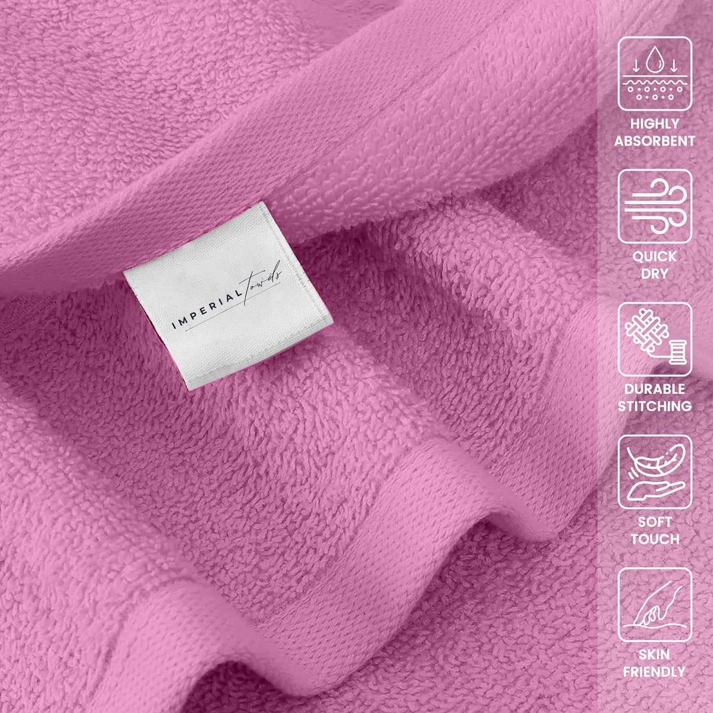 Hand Towels (Pack of 24) Pink Economy Towels Salon Towels - 100% Cotton Spa Towel– 16 x 27 Inches Highly Absorbable, Facial, Gym, Hair Face Towels Bulk