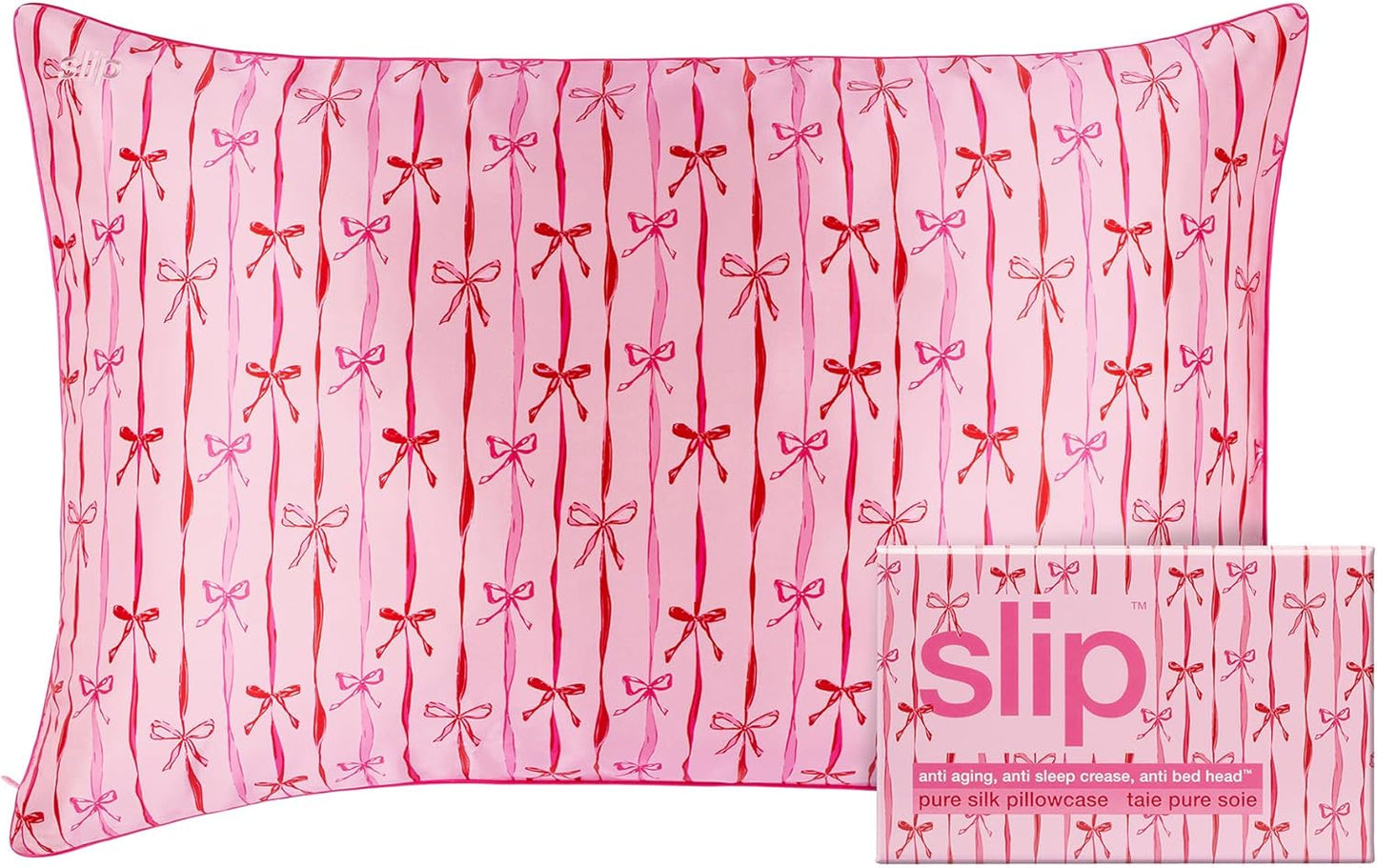 slip Queen Silk Pillowcase – Strawberry Cupcake Limited Edition with Piping – Anti-Frizz, Anti-Crease, Anti-BedHead – 100% Pure Mulberry Silk