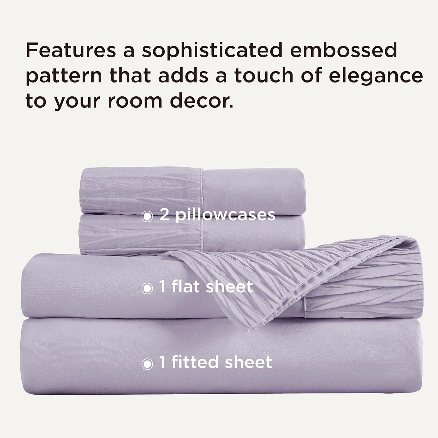 Bedsure Full Size Bed Sheets - 4 Pieces Soft Full Sheet Set - Breathable & Cooling - Hotel Luxury - Easy Care Polyester Microfiber Bedding for Women, Men, Lavender