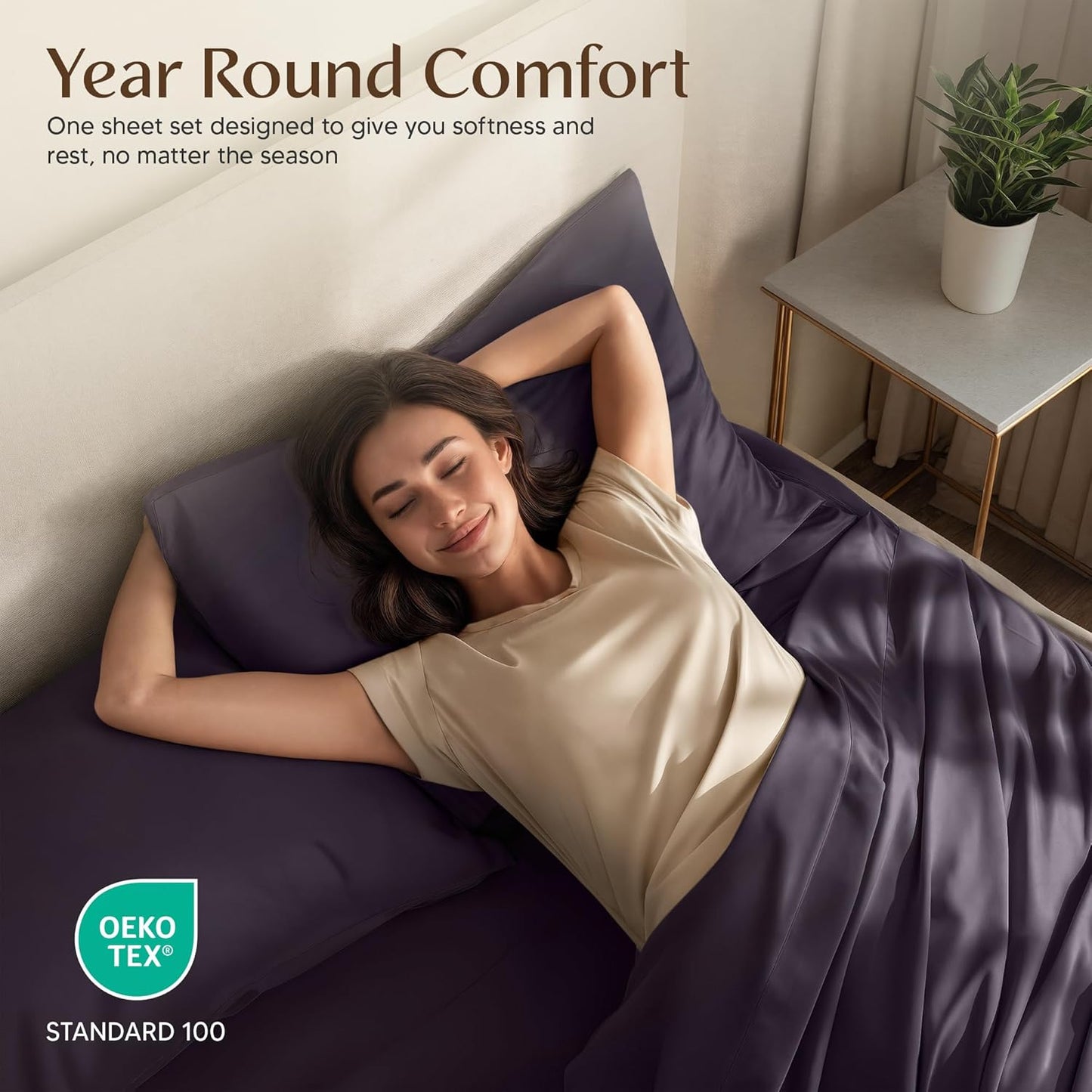 Utopia Bedding Queen Sheet Set – 4 Piece Bed Sheets for Queen Size Bed, Soft and Breathable Microfiber, Includes 1 Fitted Sheet, 1 Flat Sheet and 2 Pillowcases (Dark Purple)