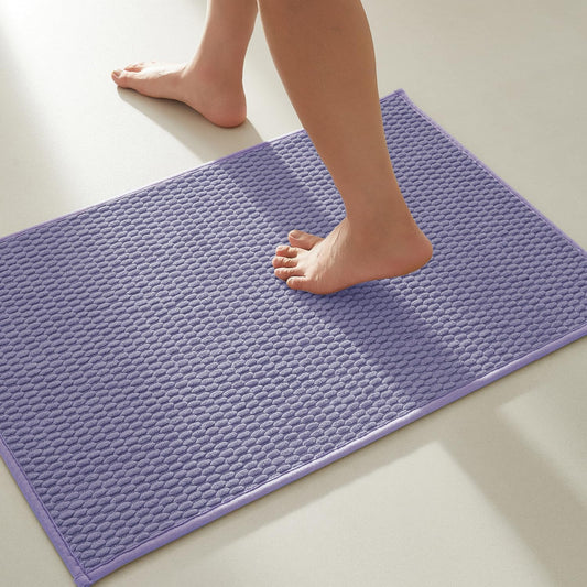 Bathroom Rugs Non Slip Washable, Super Absorbent Thin Bath Mat Small Quick Dry Low Pile Bathroom Rug, Lavender 20"x30"