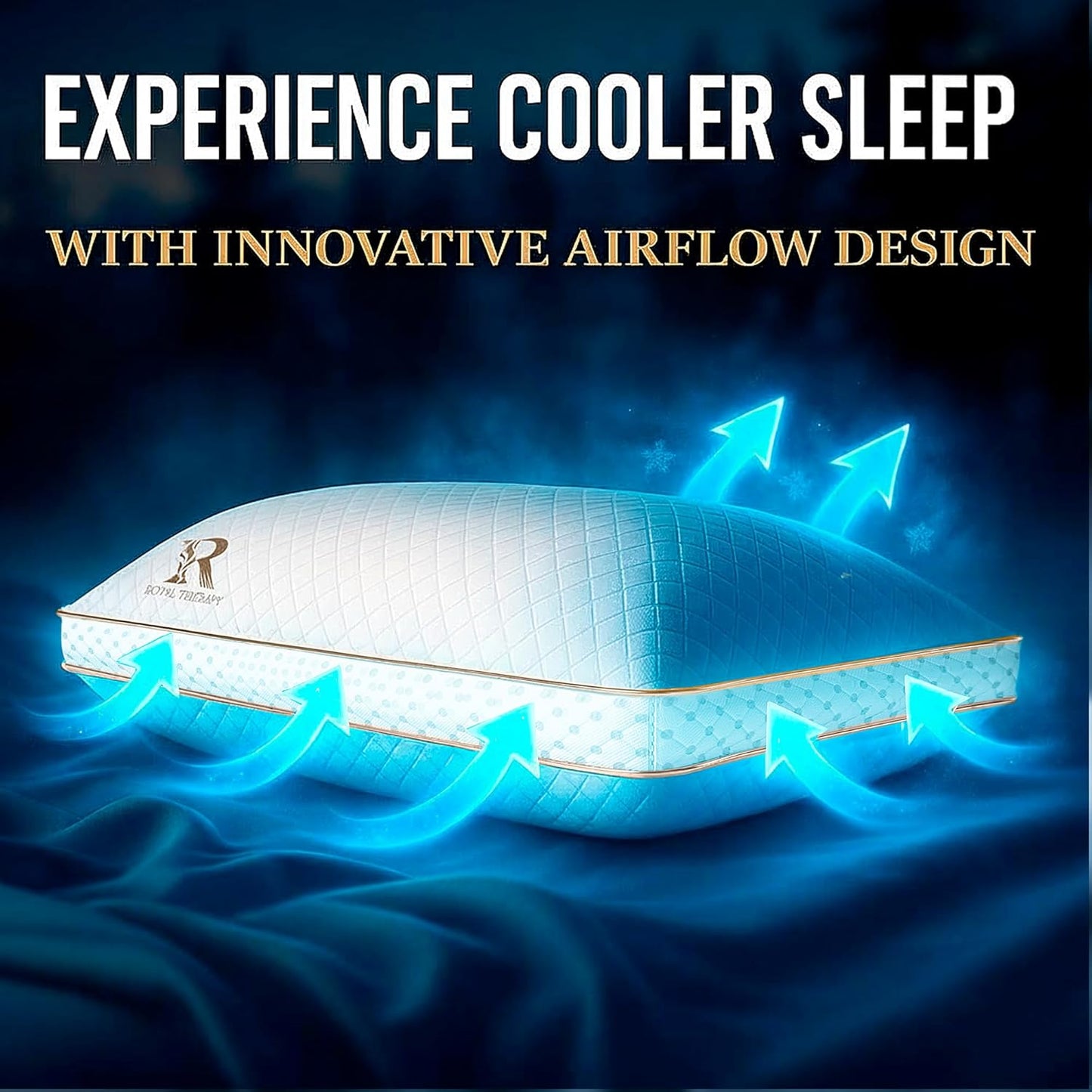 Royal Therapy 4-Pack King Memory Foam Pillow, Adjustable Shredded Odor-Free Pillow for Neck & Shoulder Pain Relief, Support for Back, Stomach, Side Sleepers, AirFlowPRO