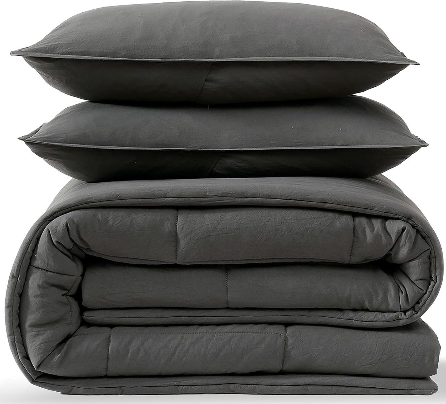 UGG Full/Queen Comforter Set with 2 Pillow Shams, Lightweight Down Alternative Blanket, Reversible Cozy Warm All Season Washable, Hypoallergenic Bedding Set, Charcoal Grey (Leonora)