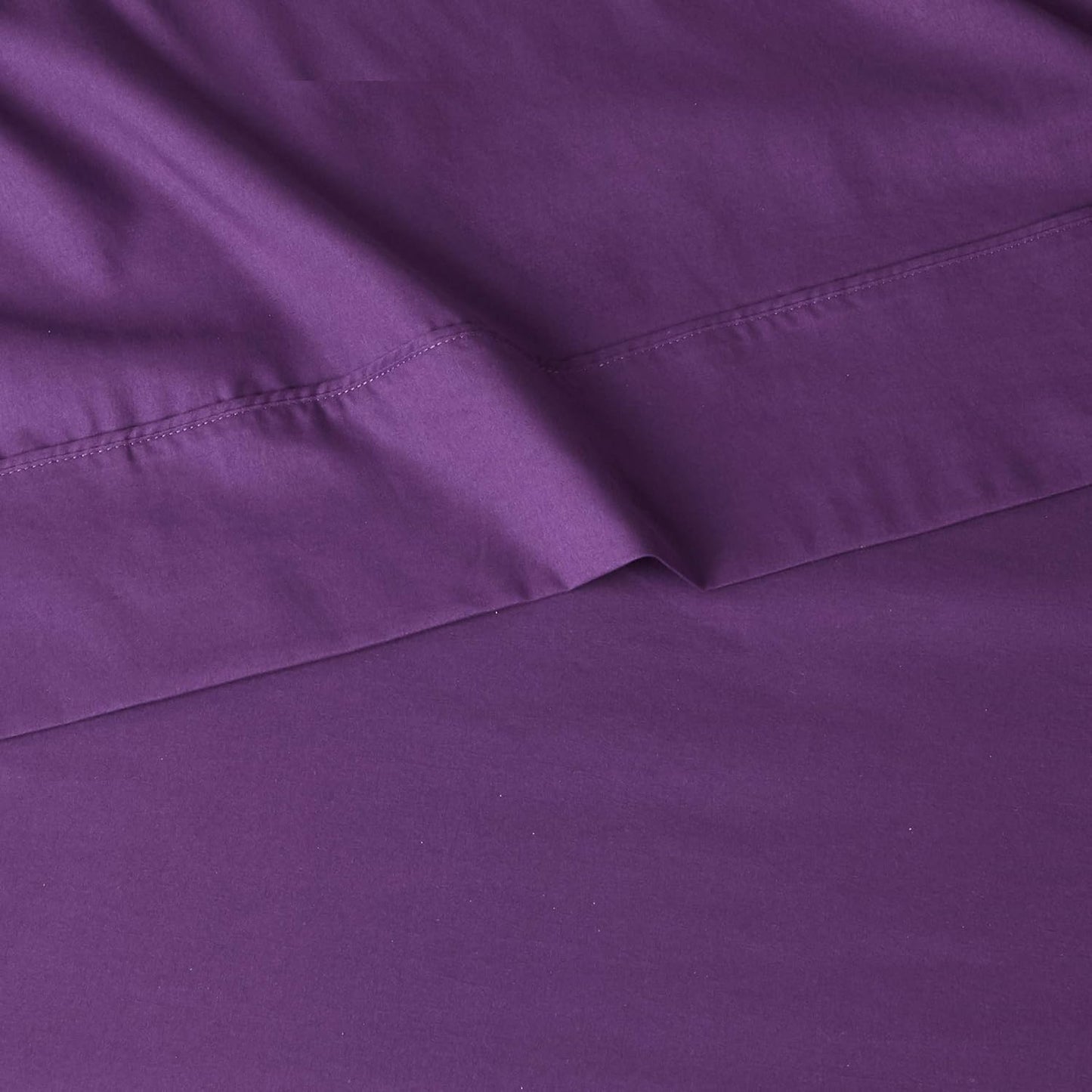 Amazon Basics Lightweight Super Soft Easy Care Wrinkle Free Breathable Microfiber 4-Piece Bed Sheet Set with 14-Inch Deep Pockets, King, Plum, Solid