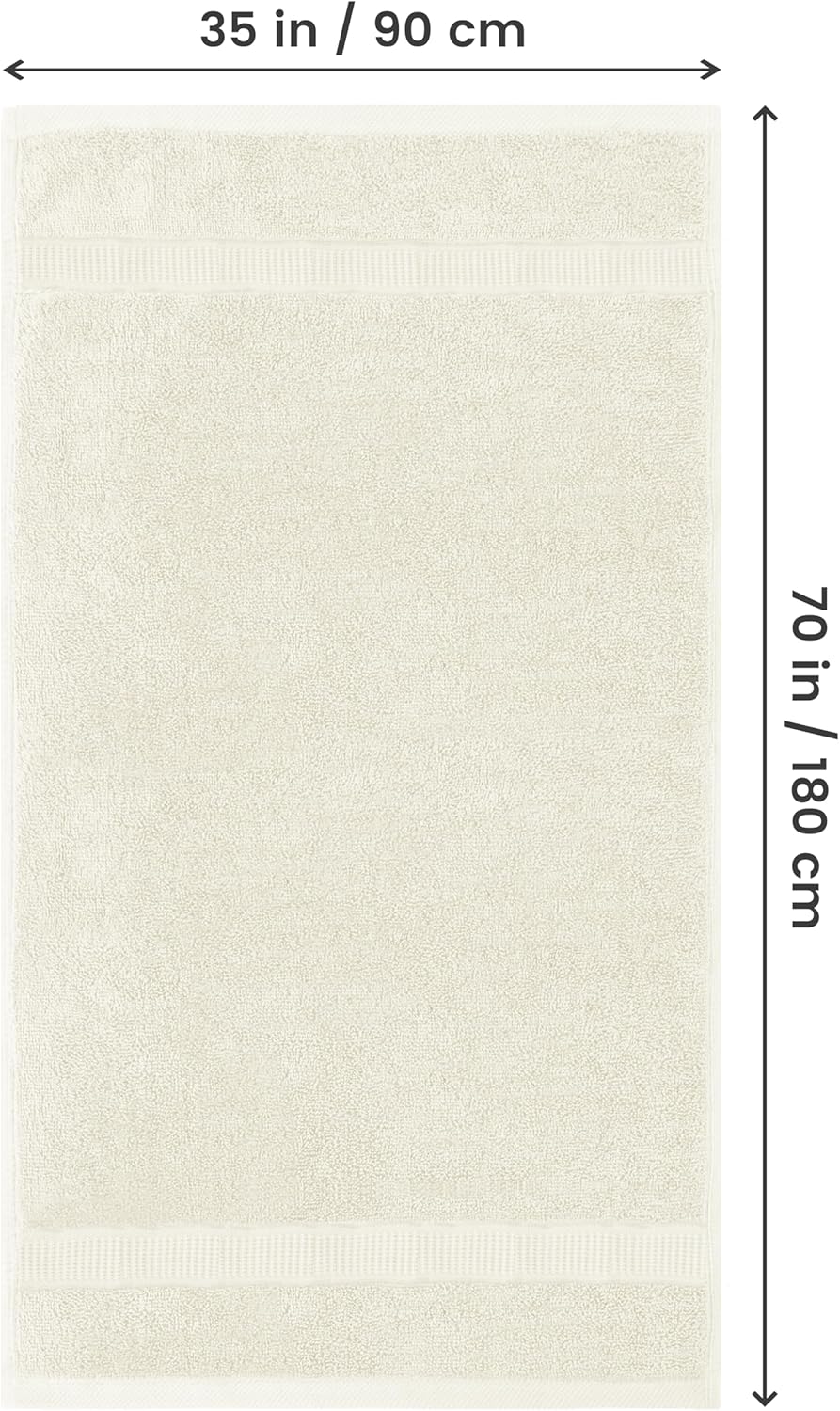 Utopia Towels Luxurious Jumbo Bath Sheet 2 Piece, 600 GSM, 35 by 70 Inches, 100% Ring Spun Cotton, Highly Absorbent and Quick Dry Extra Large Bath Towel, Super SoftTowel, Ivory