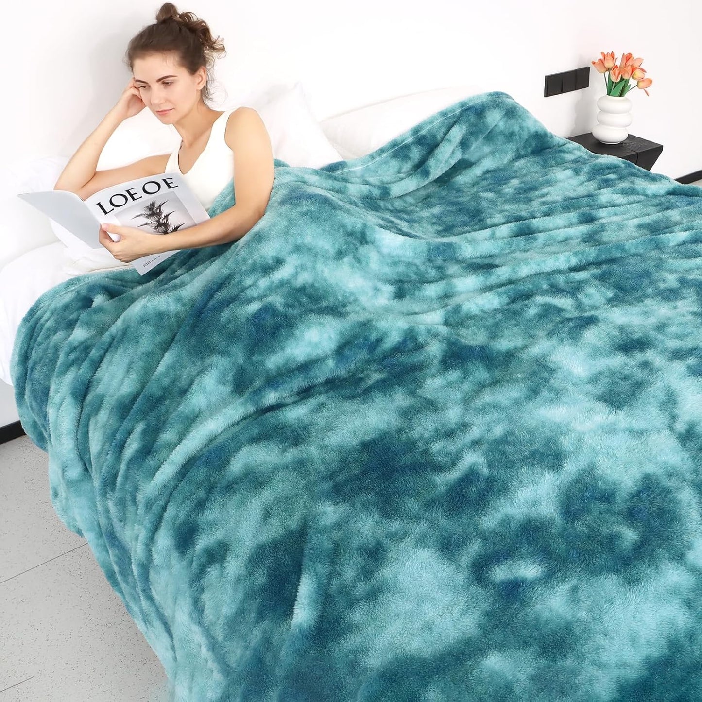 obinsm Warm Blanket Green Soft Fleece Blankets Throw Blankets for Bed