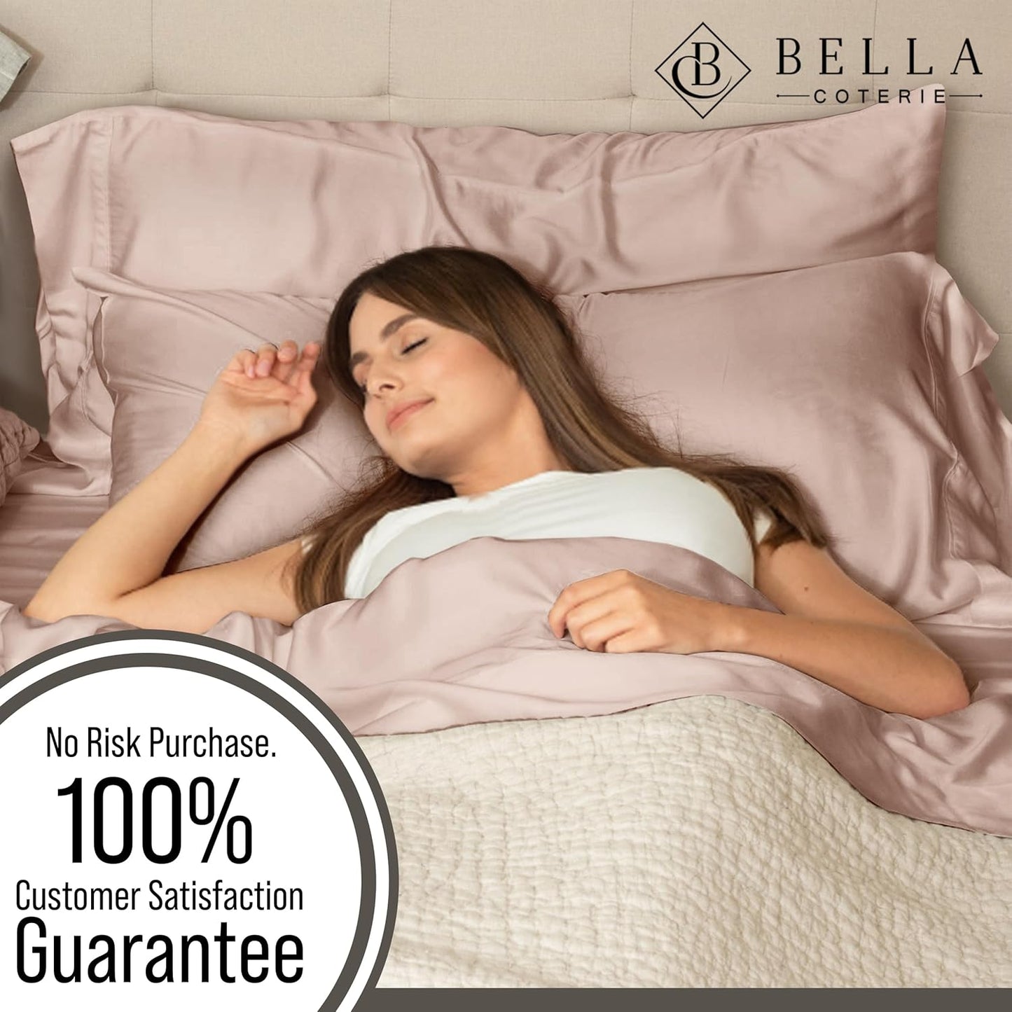 Bella Coterie Luxury Bamboo Viscose King Size Sheet Set | 100% Organically Grown | Ultra Soft | Cooling for Hot Sleepers | 18" Deep Pocket [Dusty Rose]