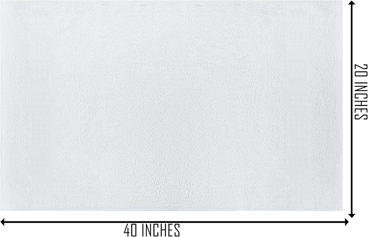 24 Pack White 20x40 Inch 100% Cotton Bath Towels - Lightweight, Quick Drying, Commercial Grade - Ideal for Gym, Salon, Spa & Hair