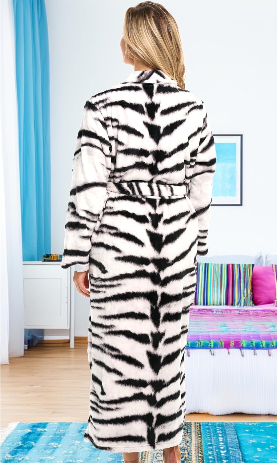 Alexander Del Rossa Plush Robe for Women, Long Fleece Winter Bath Robe, Plus Size