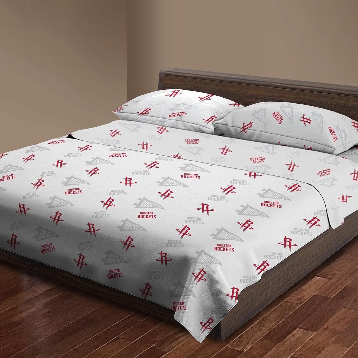 Northwest Officially Licensed Houston Rockets NBA Full Size Sheet Set – Soft Team Logo Bedding for Dorms, Bedrooms, Fan Caves & Game Day Style