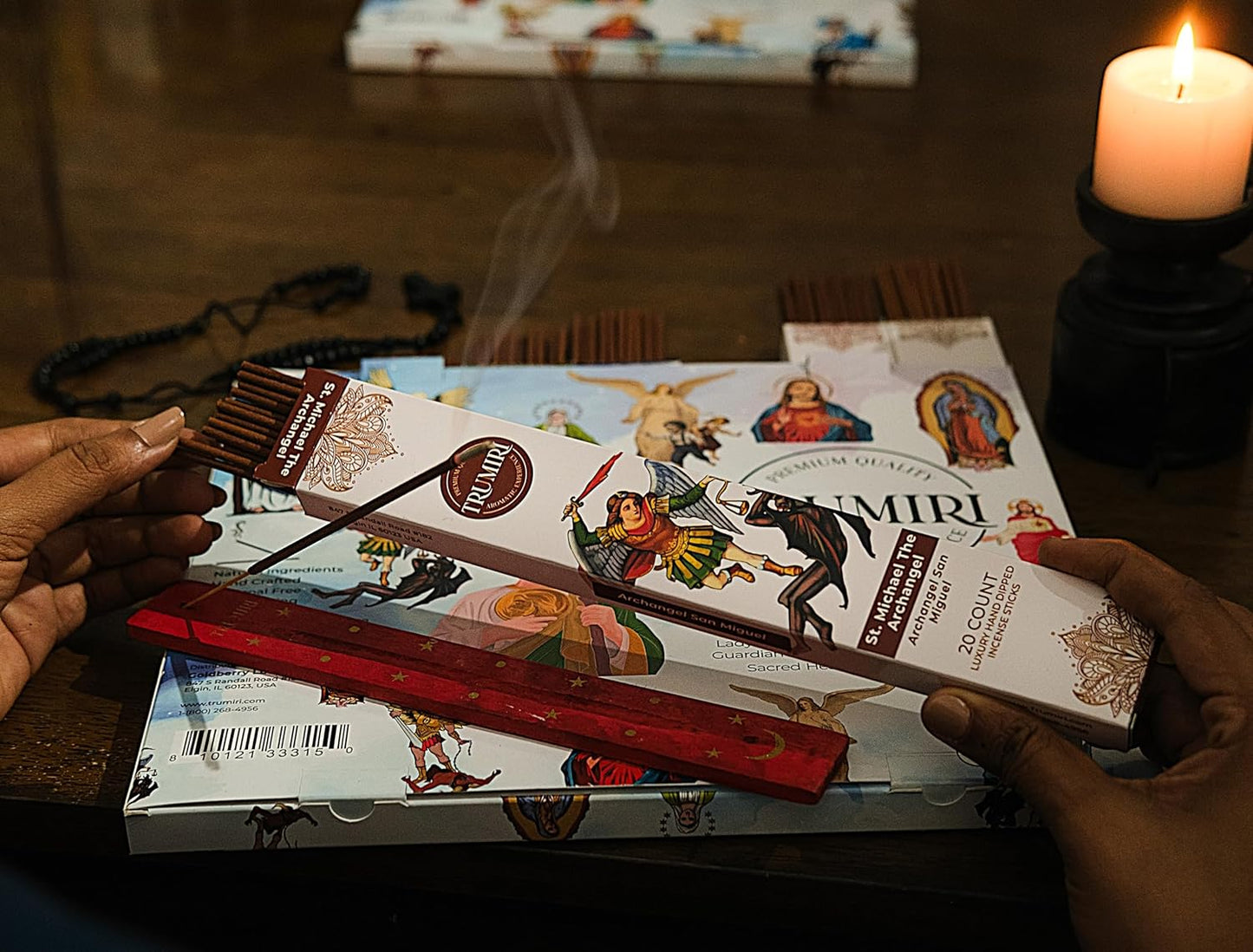 Prayer Incense Sticks - 120 Insence-Sticks (20 Insense x 6 Incents) Catholic Church Spiritual Incienso for Jesus Guardian Angel St Michael Archangel San Miguel Arcangel Judas Religious Gifts + Holder