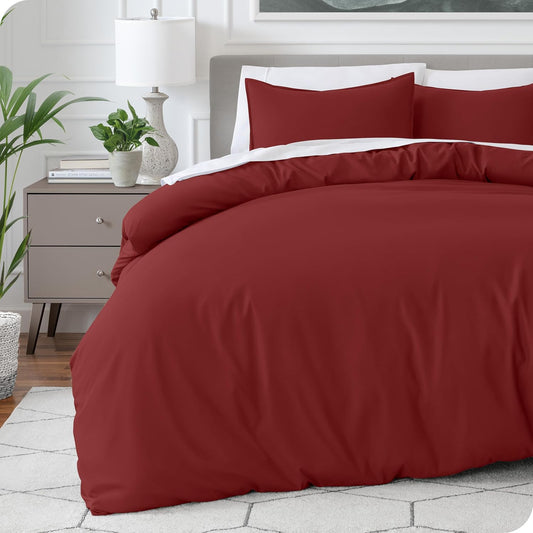 Bare Home Bedding Duvet Cover California King Size - Premium 1800 Super Soft Collection - Lightweight, Cooling - Soft Breathable Bedding Duvet Cover (Cal King, Rosewood)