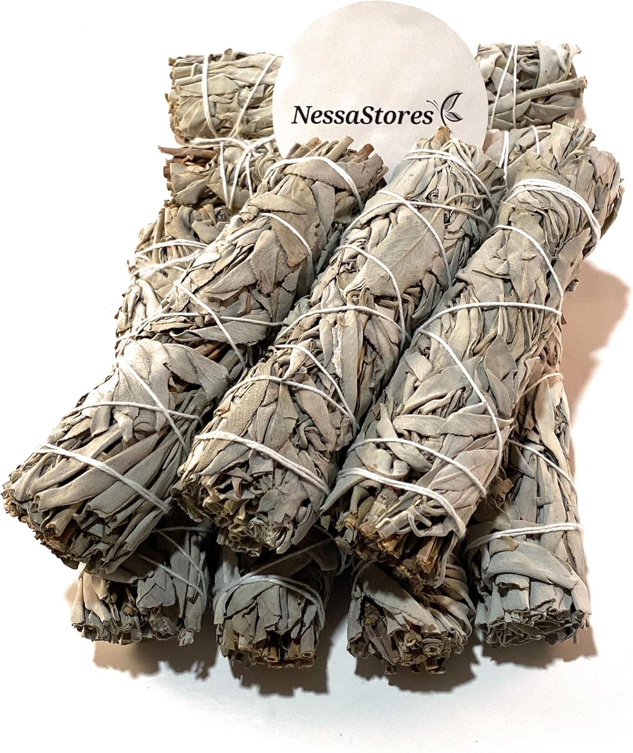 NessaStores - California White Sage Smudge Stick Incense 6" Bundle #JC-162 (64 pcs)