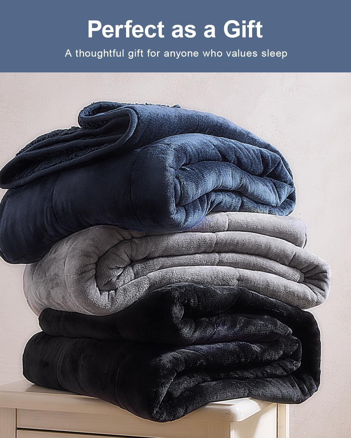 Super Fuzzy Soft Sherpa Fleece Weighted Blanket, 20 lbs Dual Sided Fluffy Heavy Weighted Blankets for Adults - No Bunching with Double Layers of Soft Inner Lining (60"x 80", 20 Pounds)
