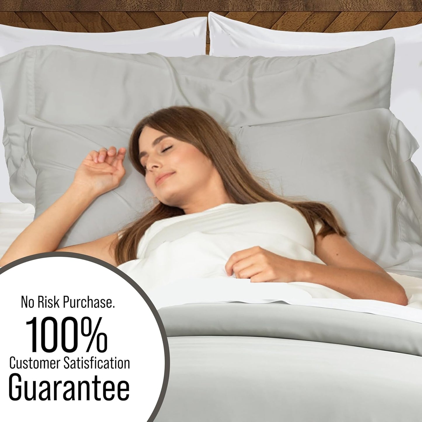 Bella Coterie Luxury Bamboo Viscose California King Size Duvet Cover Set | 100% Organically Grown | Corner Ties | Ultra Soft | Cooling | Two Pillow Shams | 106 x 94 | No Insert [Grey Mist]