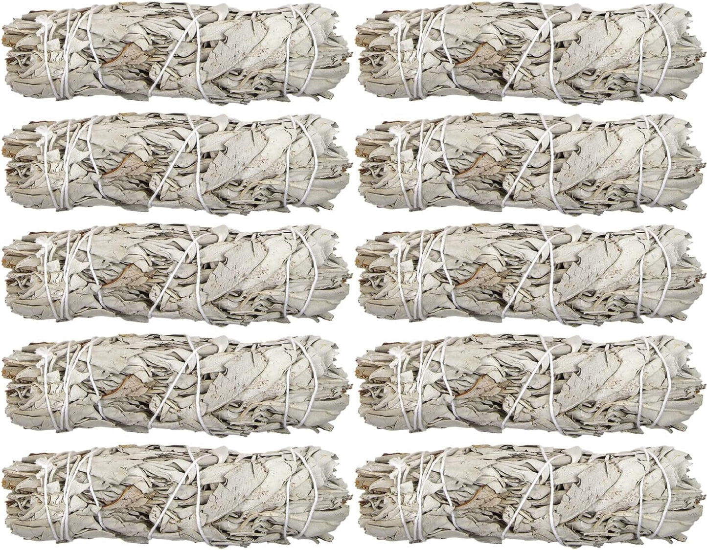 Bulk White Sage Smudge Sticks (10 Pack) | Wholesale Premium Sage Bundles | Burn for Cleansing, Smudging, Removal of Negative Energy from House/Office, Stress Relief | Sustainably Grown