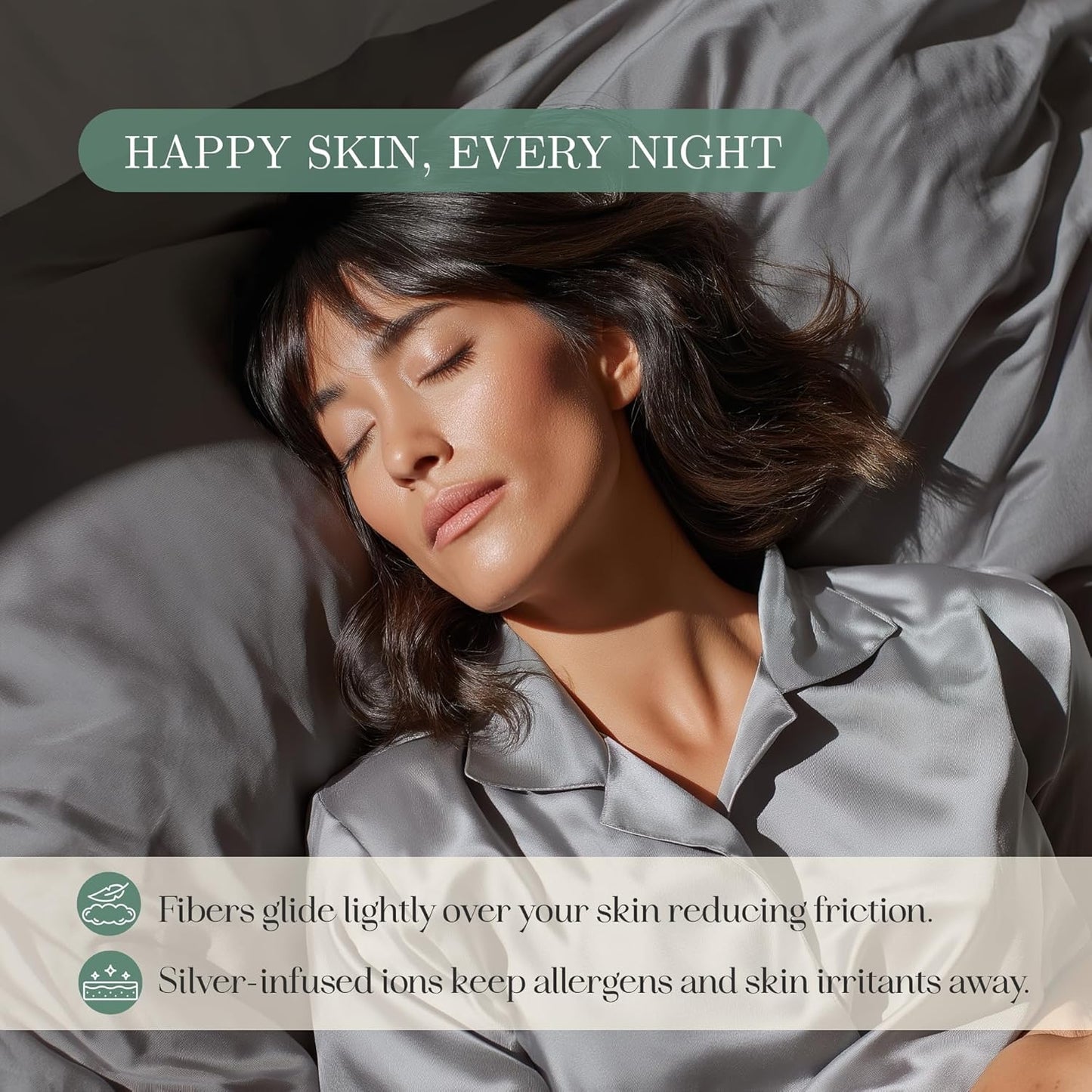 CASILVA Eucalyptus Sheets - Infused with Silver for Anti-Odor, Softer Than Silk Fibers, More Cooling Than Cotton - Perfect for Hot Sleepers & Sensitive Skin - 100% Tencel Lyocell - Twin Sheet Set