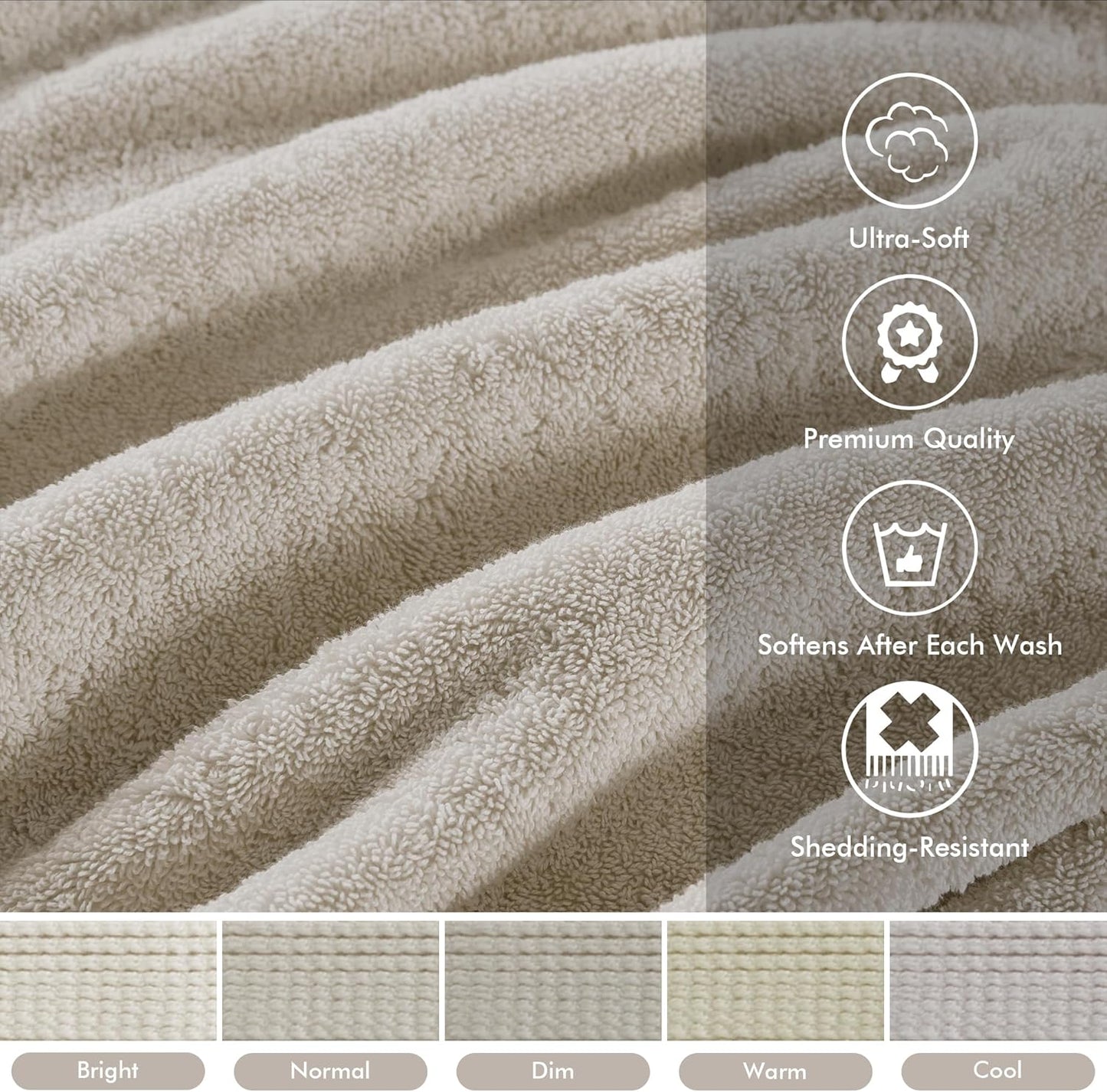 Madison Park 800GSM Bathroom Towel Set of 8 100% Cotton Bath Towel Set for Bathroom Luxurious Highly Absorbent 2 Bath Towels 2 Hand Towels 4 Washcloths Quick Dry Spa Quality Natural